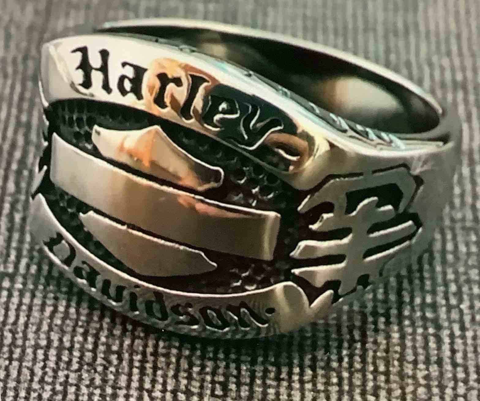 Harley-Davidson Limited Edition HD Men’s Ring Bar & Shield Logo Inside Stainless Steelers-Hypoallergenic Size 9