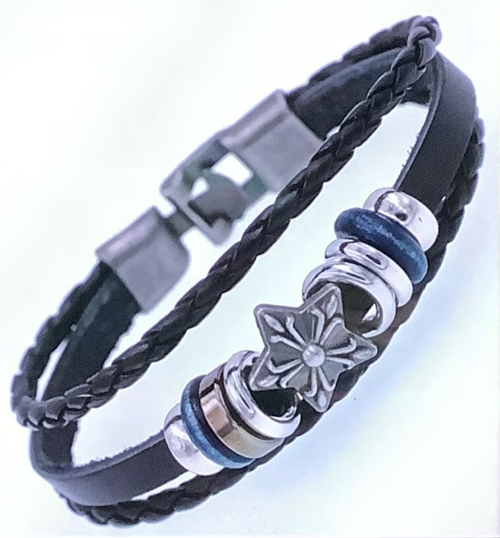 Aprilsky Punk Black Bracelet Women’s or Men’s 