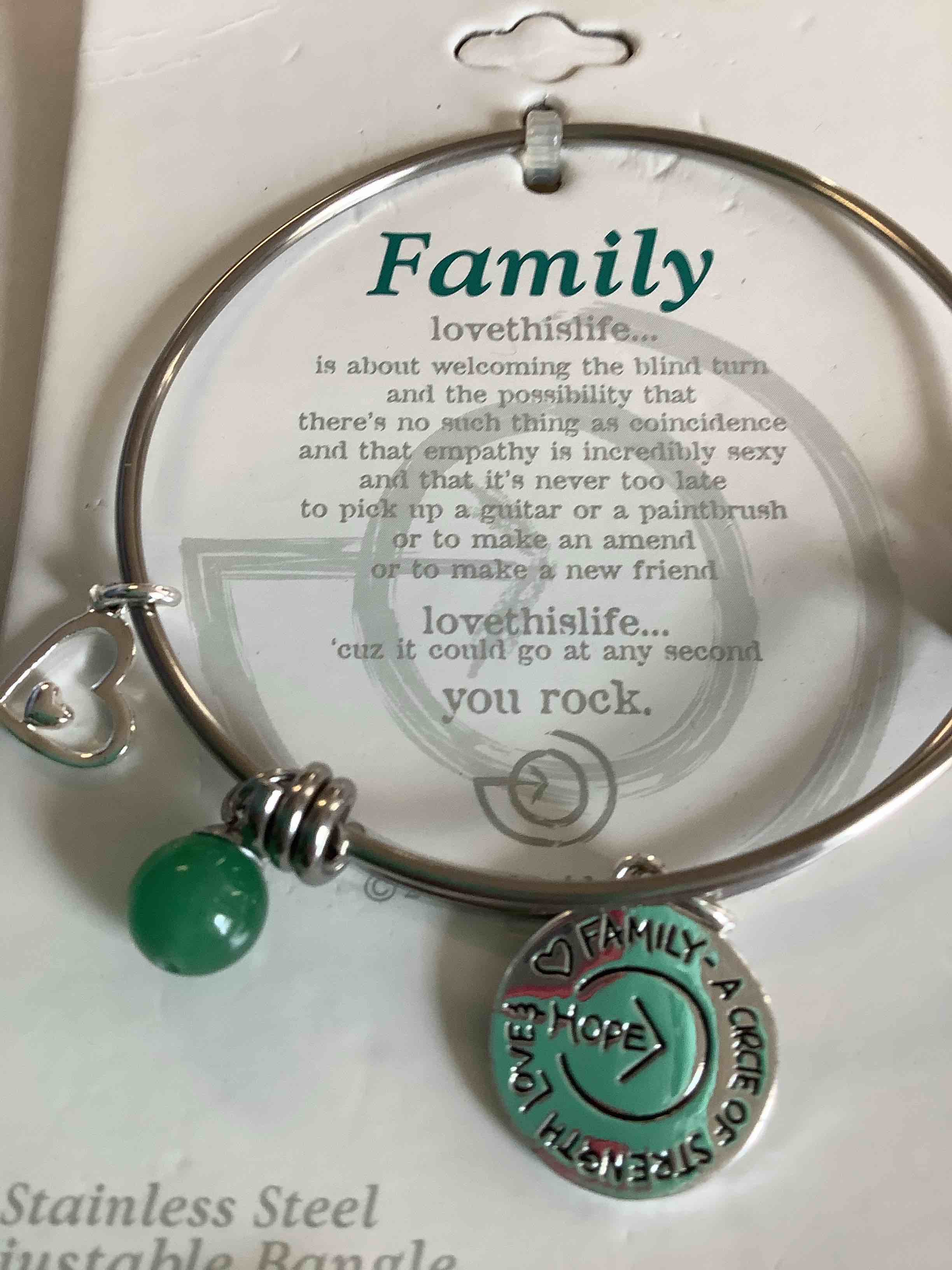 love this life Family Stainless Steel Adjustable Bangle 