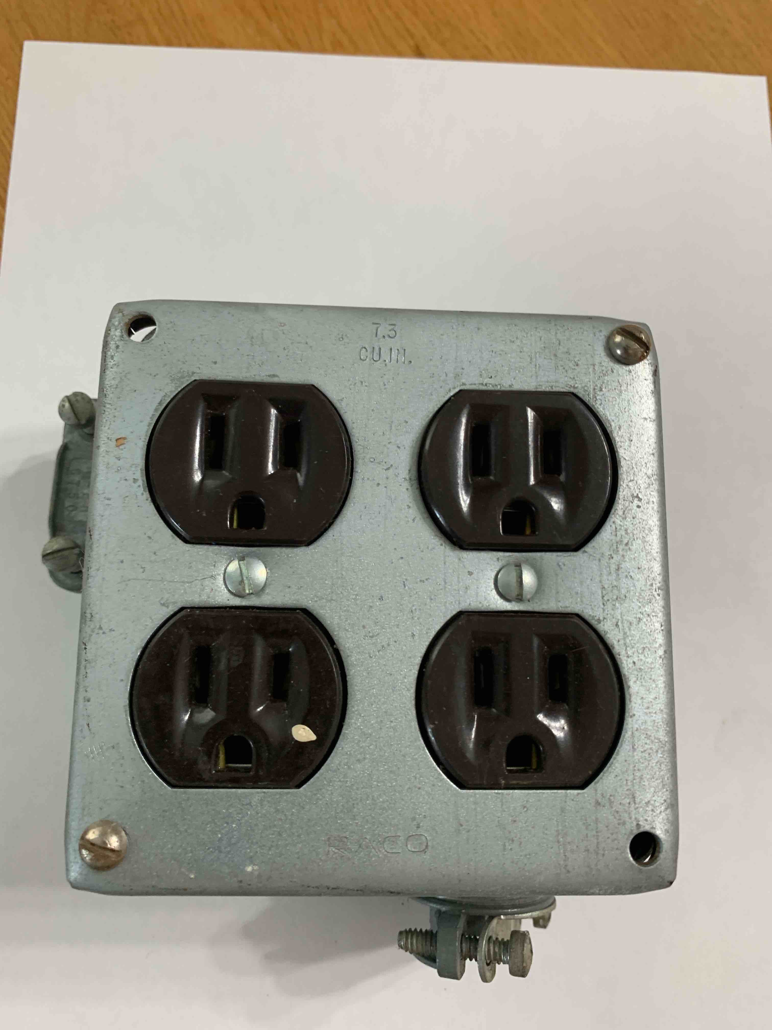 Metal 4 Outlet Electrical Box