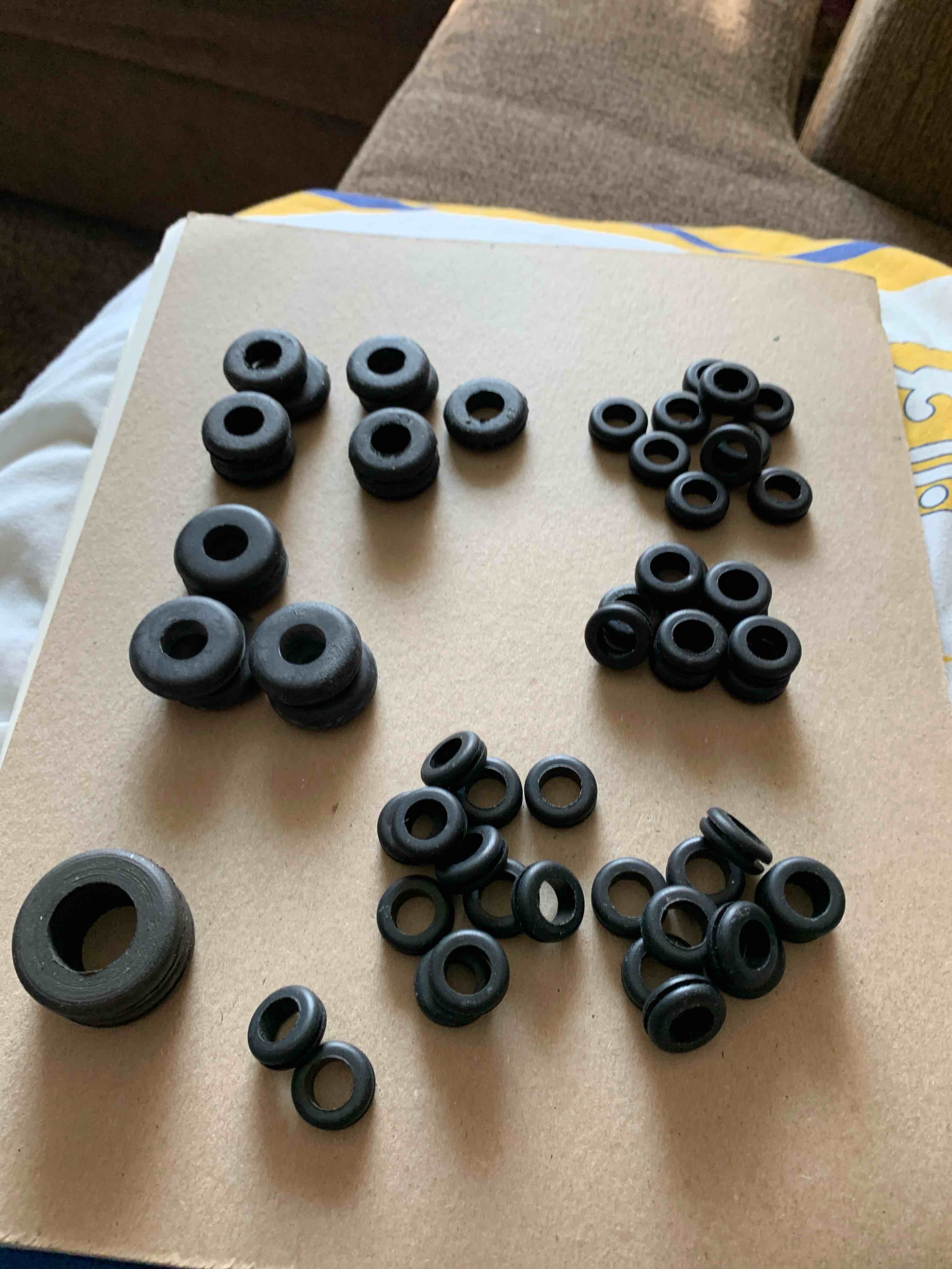 Lot of 60 Assorted Rubber Grommets 