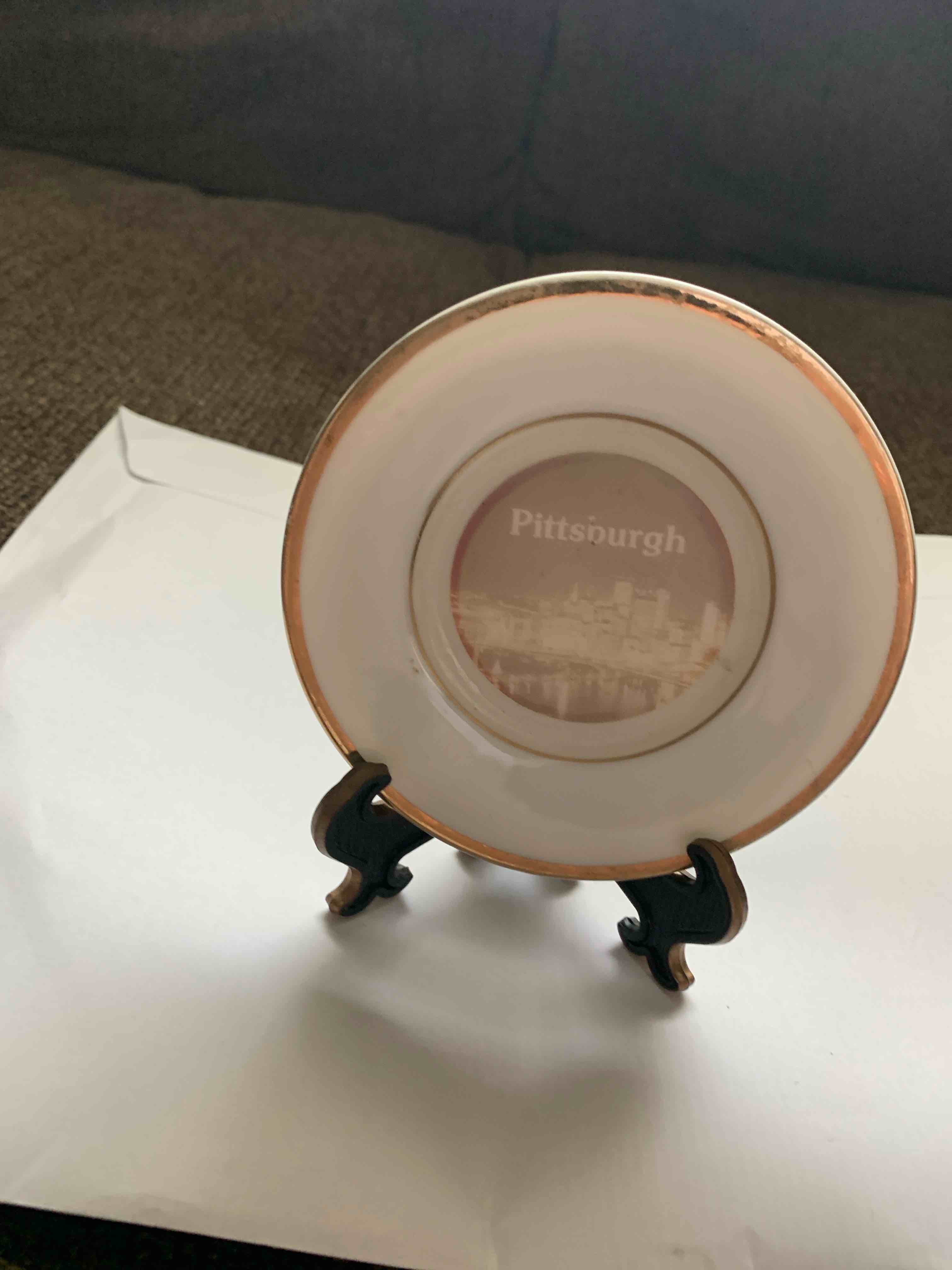 Small Pittsburgh Souvenir Plate with Stand 