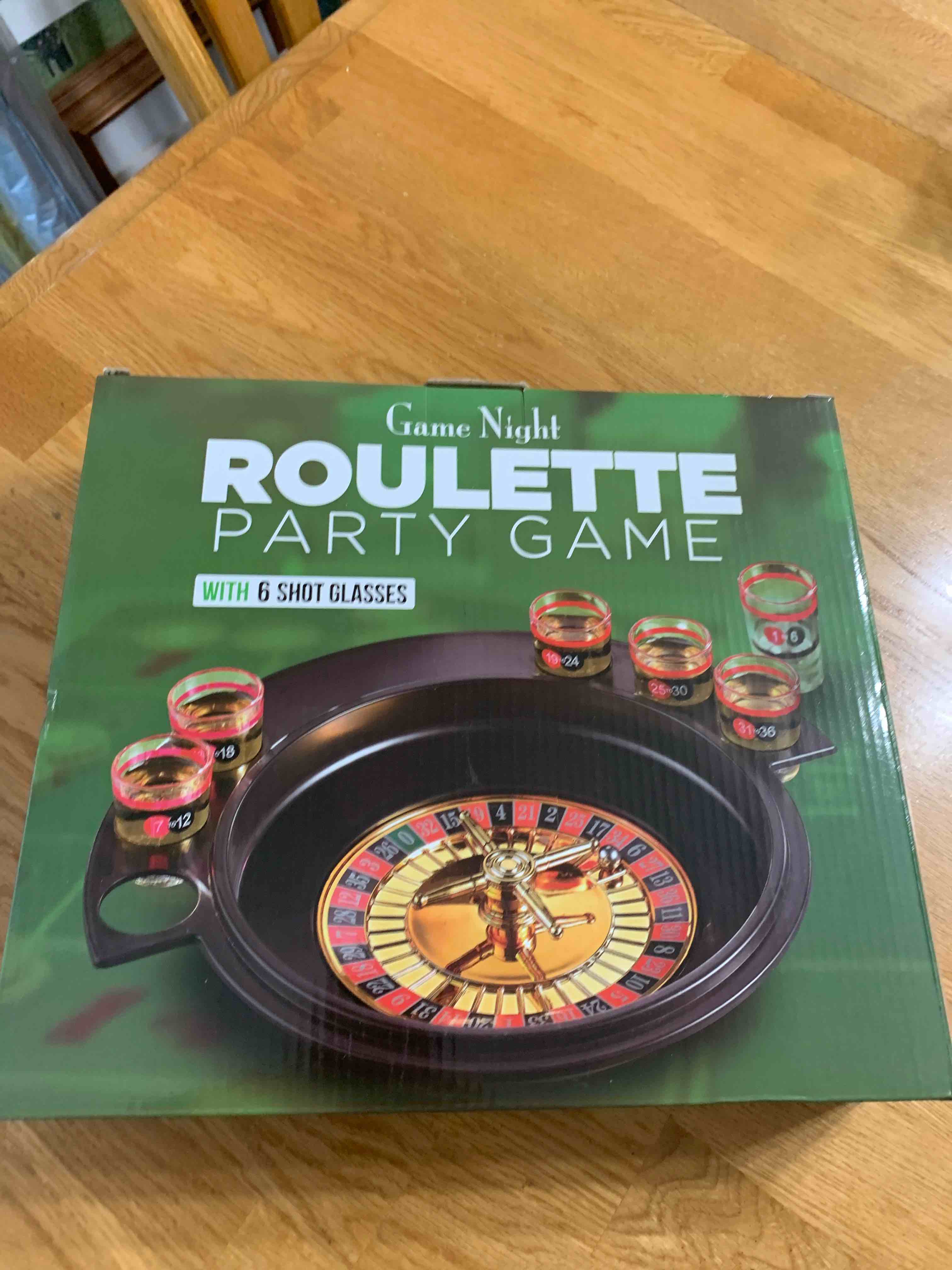 Game Night Roulette Party Game with 6 Shot Glasses 