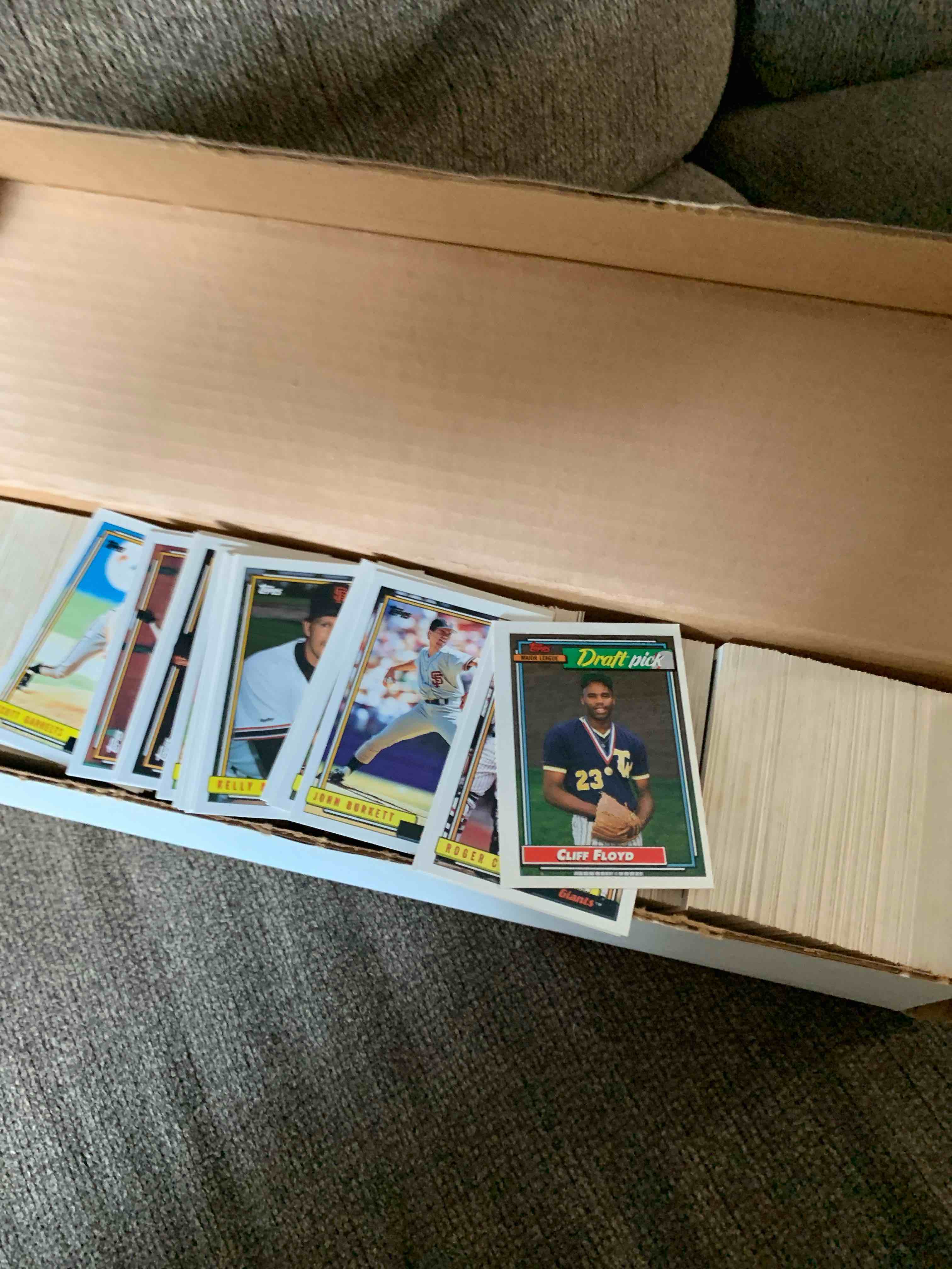 Box of 1992 Baseball Cards 