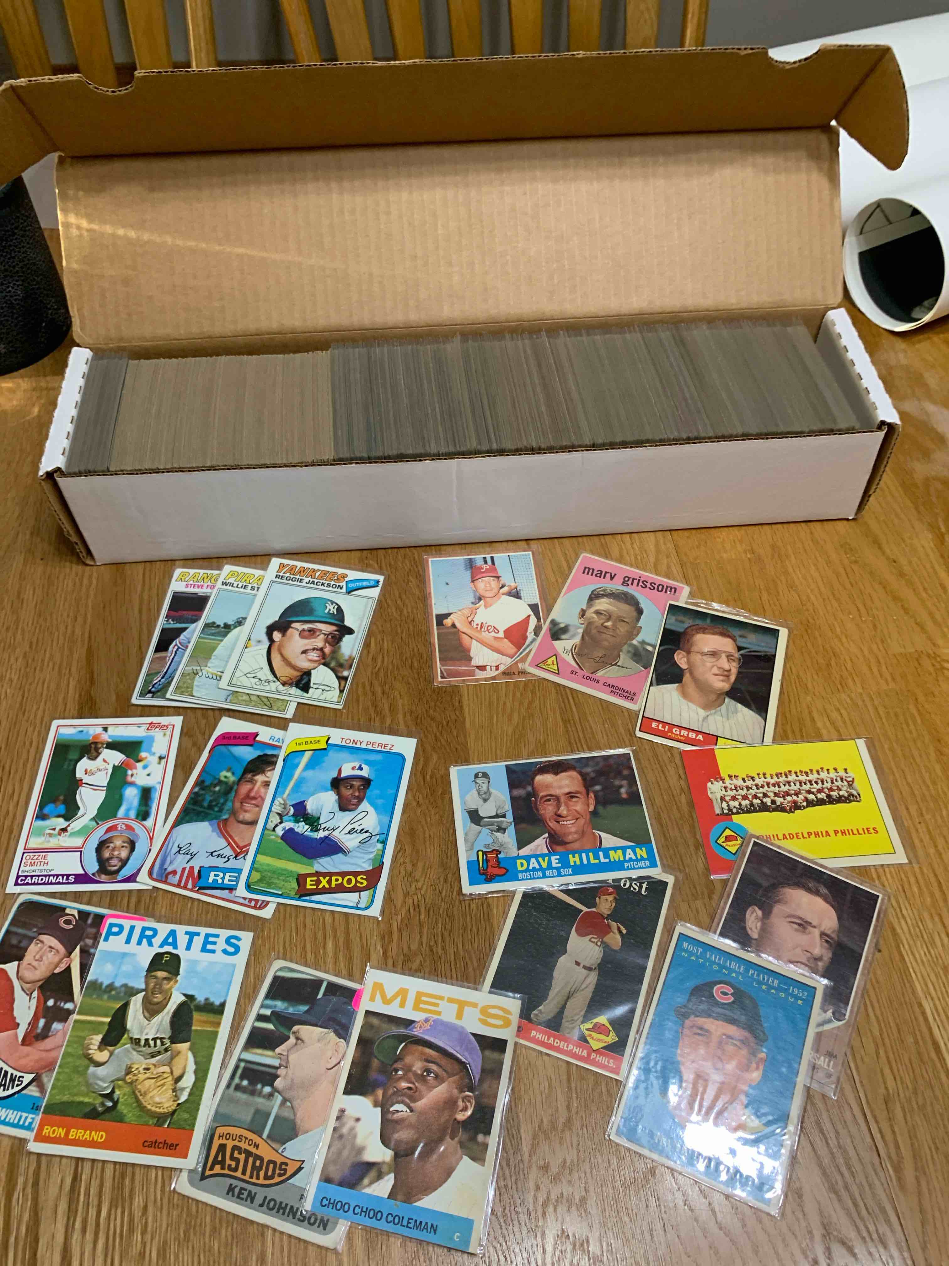Box of Vintage Topps Baseball Cards, 1950’s - 1983