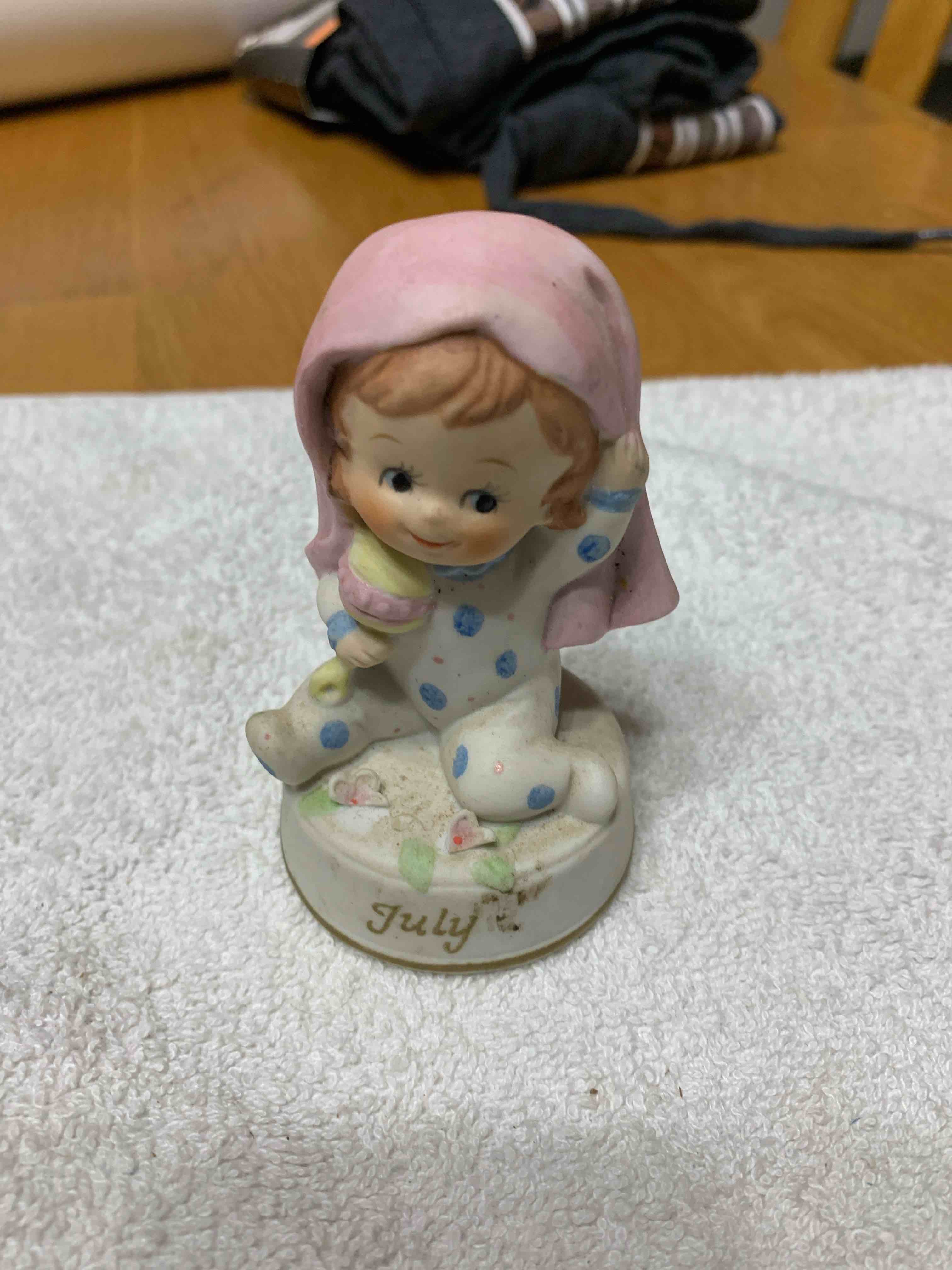 Small Ceramic July Baby, 3-1/4” Ht. 