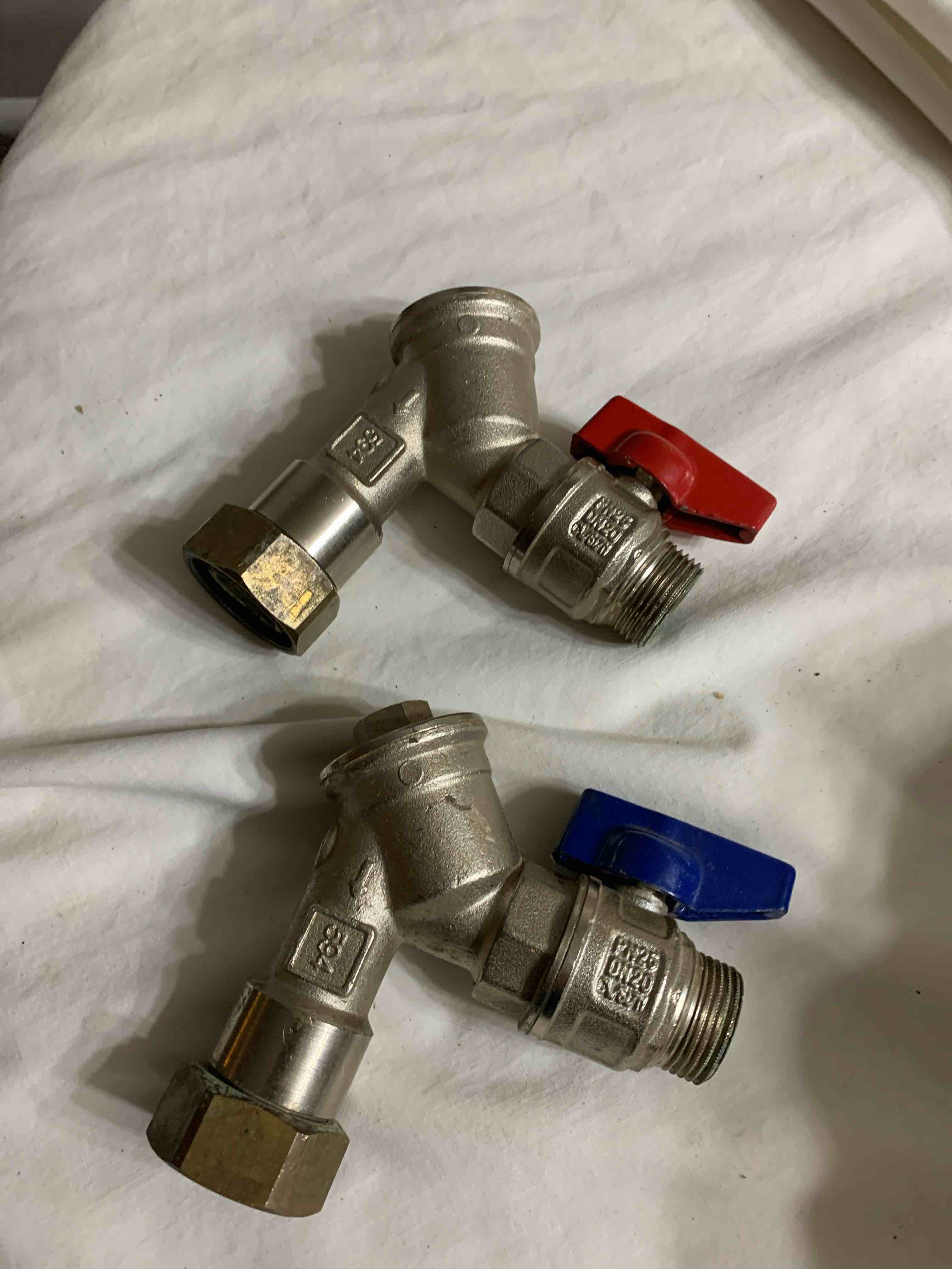 2– 3/4” X 3/4” Angled Shutoff Valves, Hot and Cold 