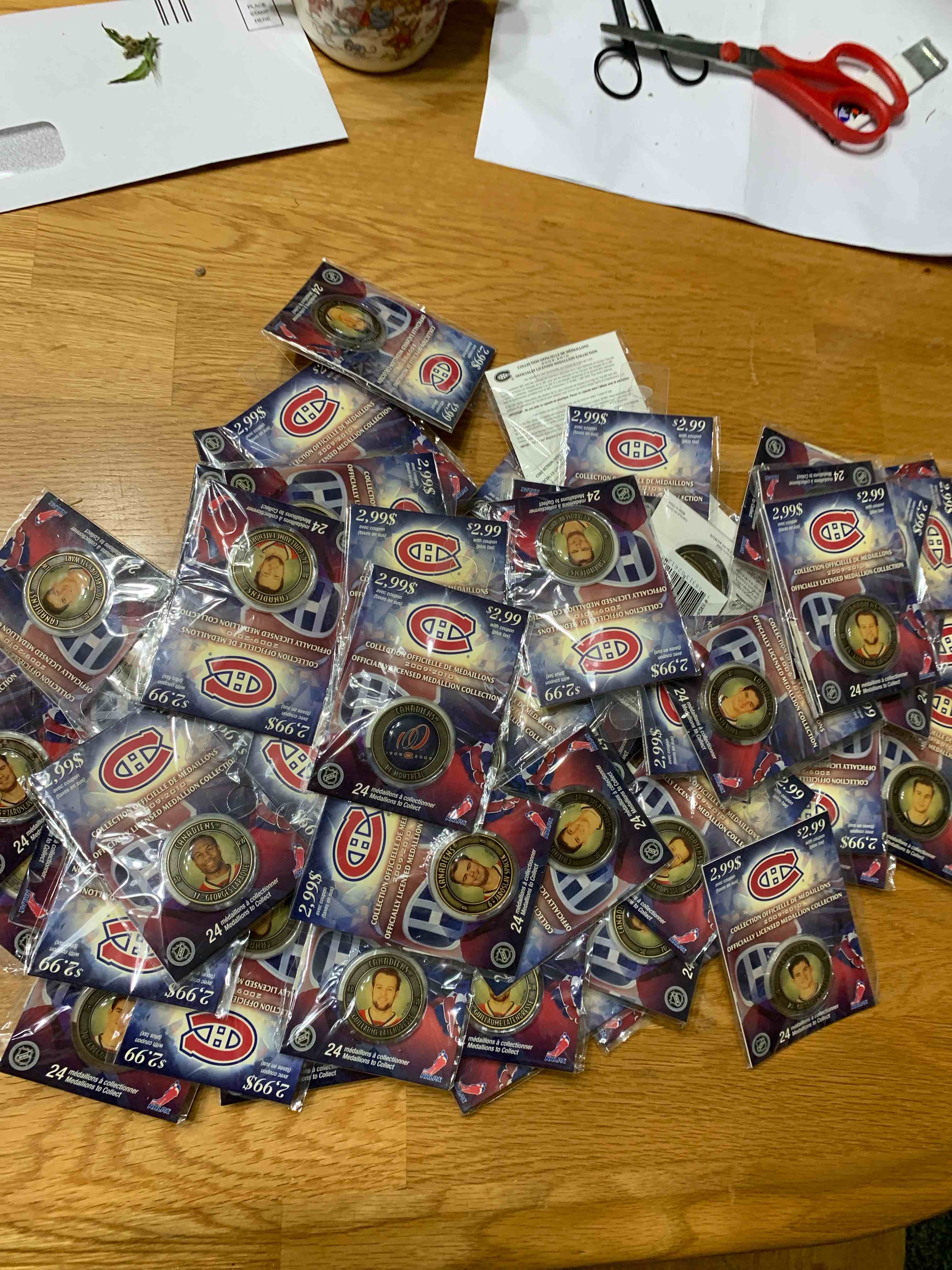 Lot of 74, 2009-2010, NHL Hockey Medallions 
