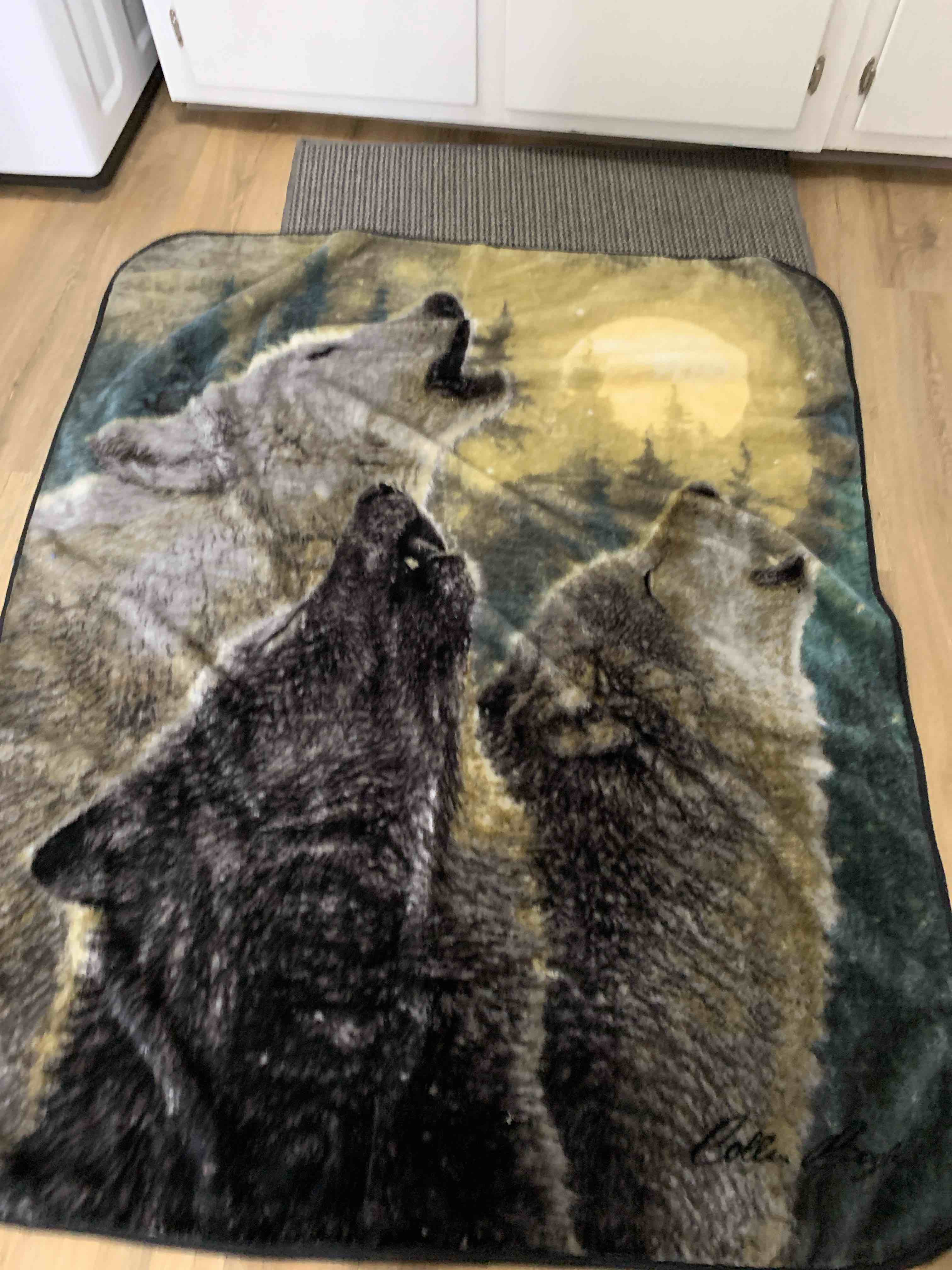 Fleece Wolf Blanket 48” X 60”
