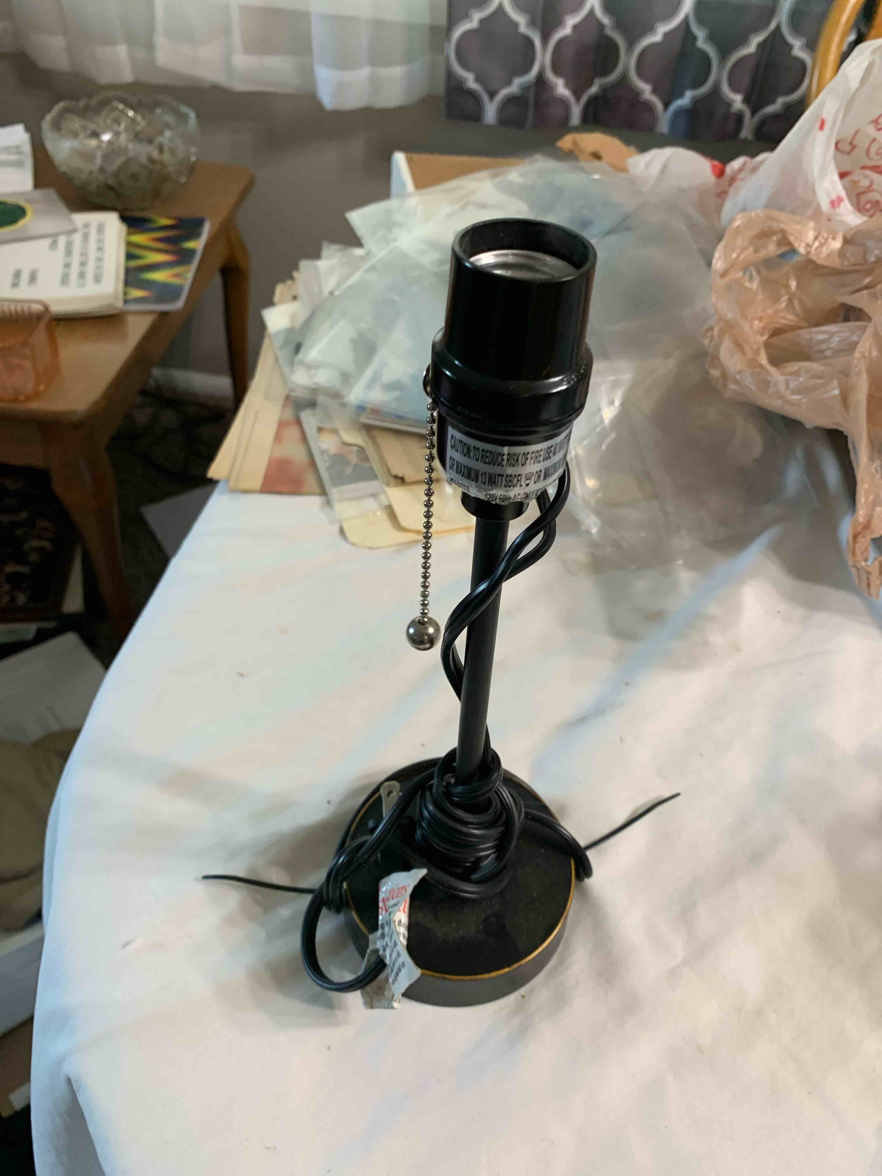 Small Black Table Lamp, 11” tall