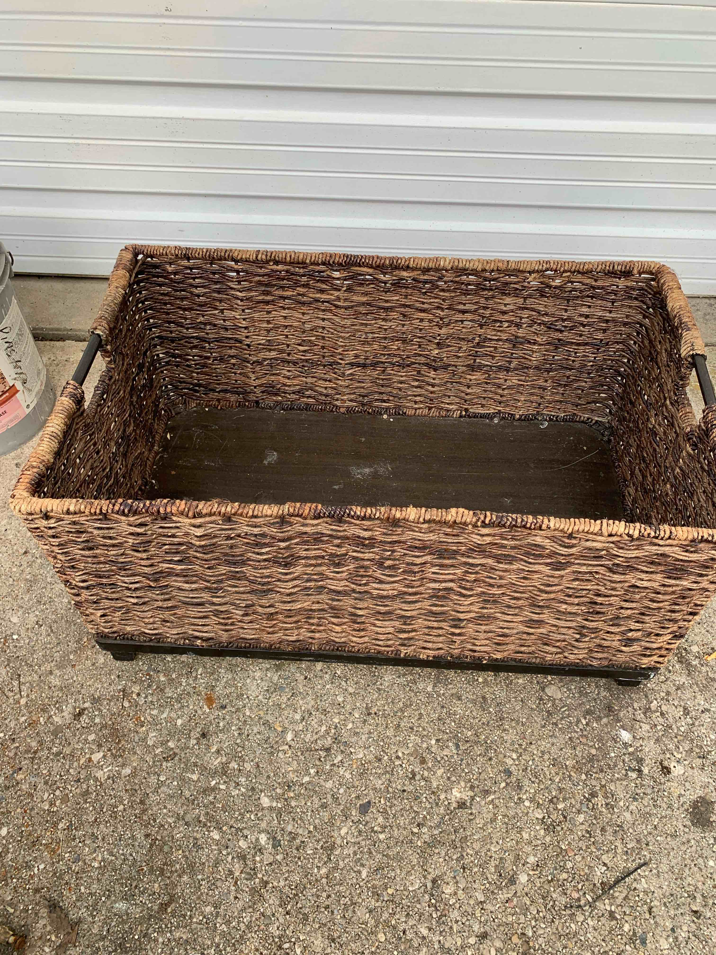 large storage basket, 30” x 18” x 15” h. 