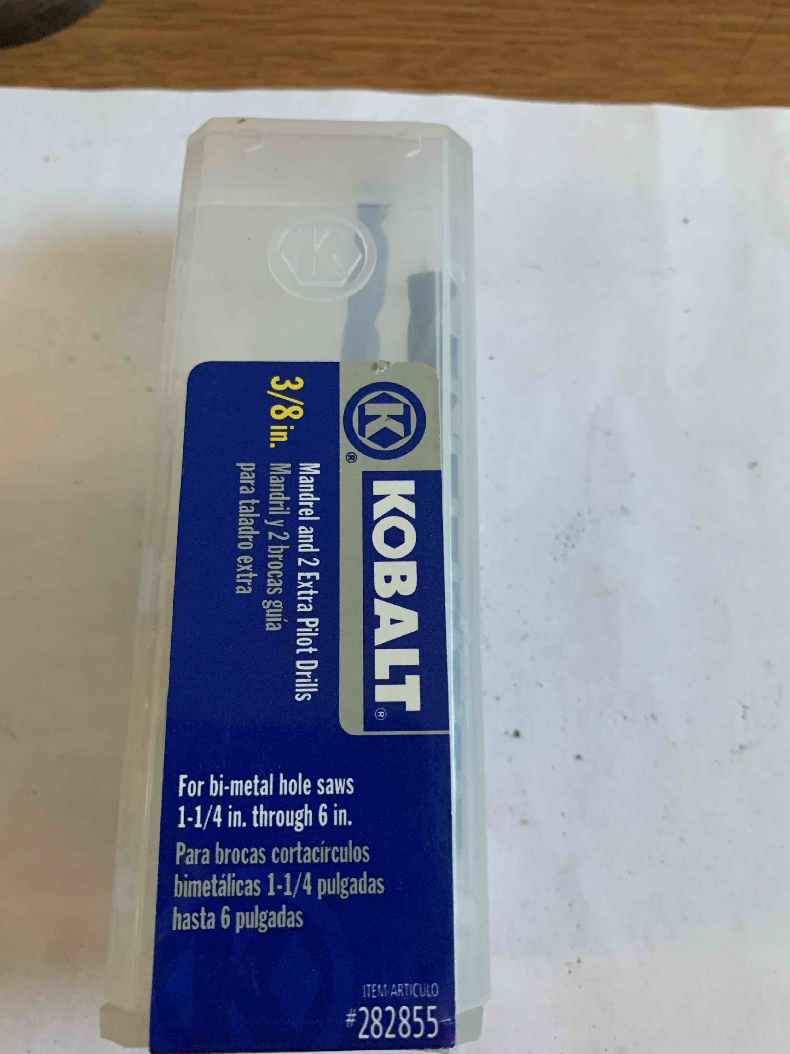 kobalt 3/8” mandrel with 2 extra pilot drills 