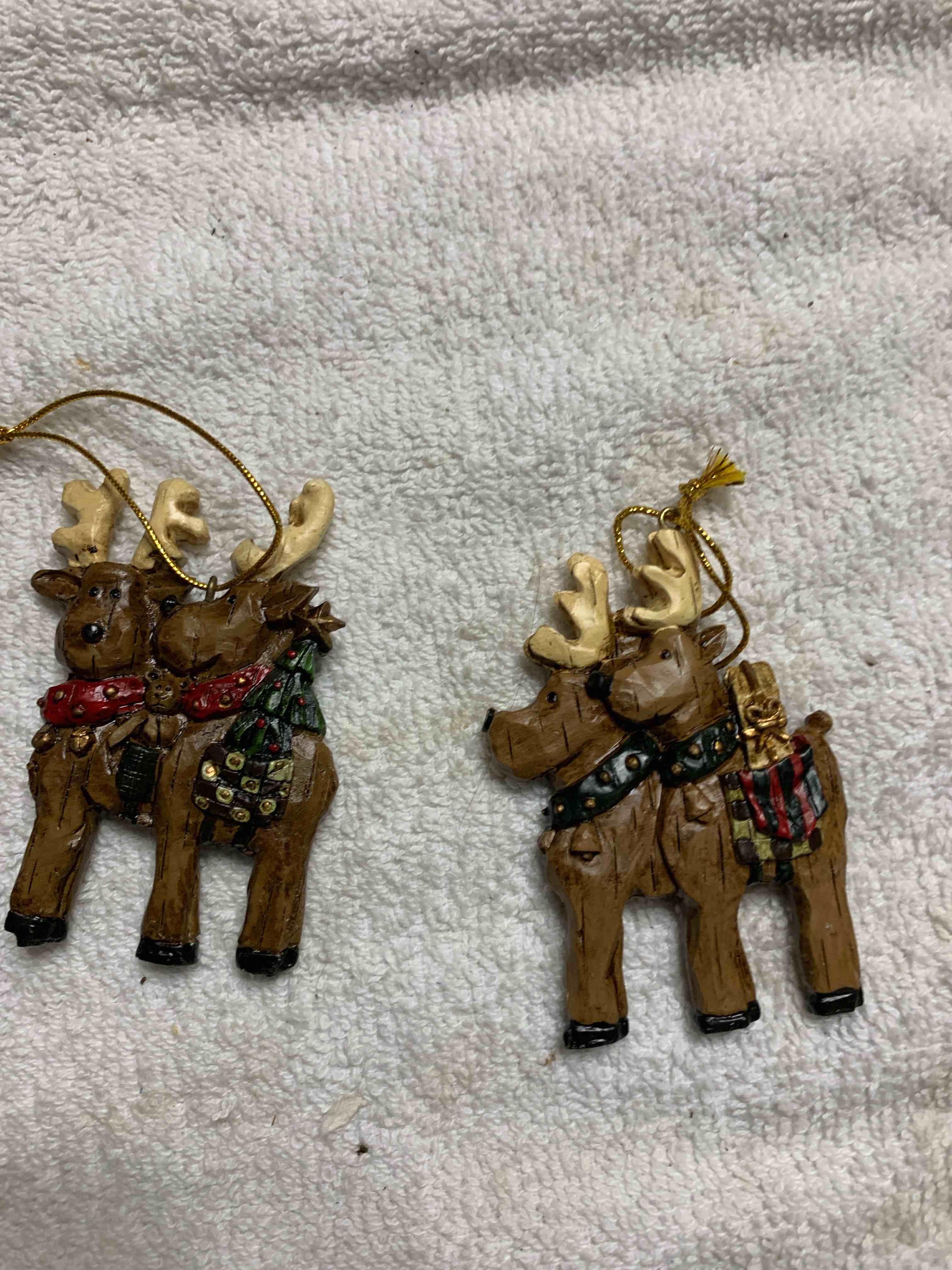 2- reindeer ornaments 