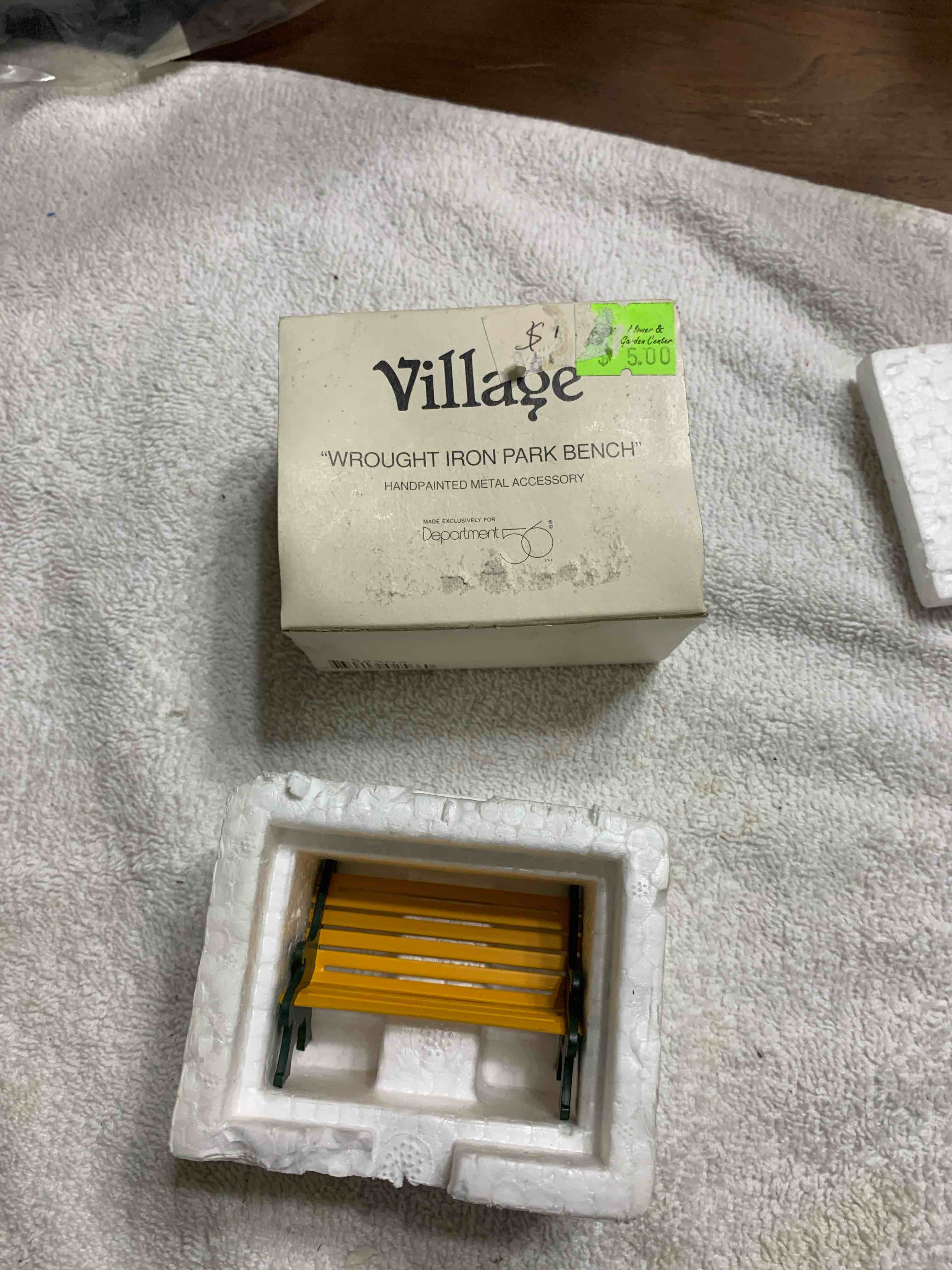 Village Miniture Wrought Iron Park Bench