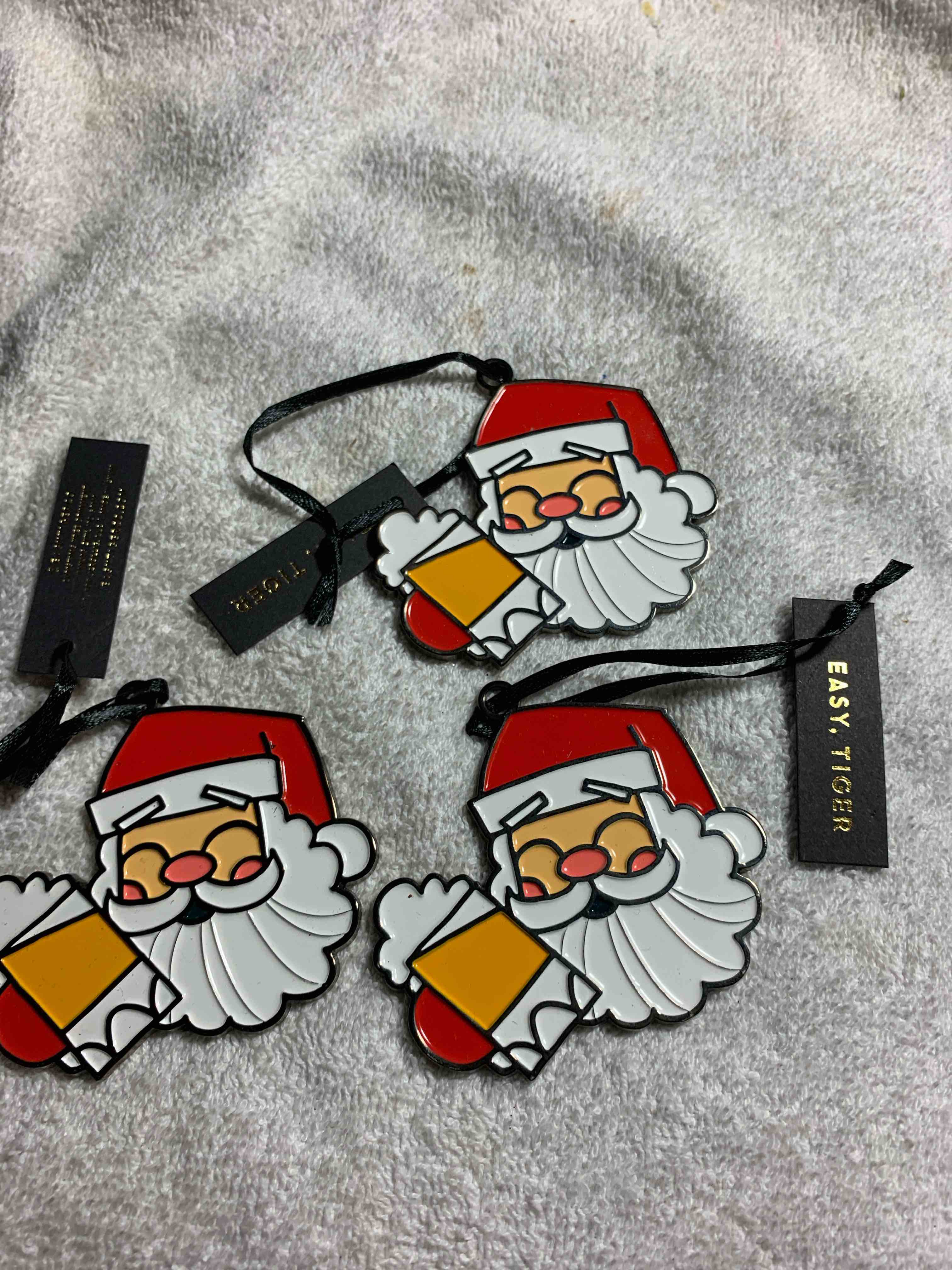 3- Metal Santa with Beer Ornament