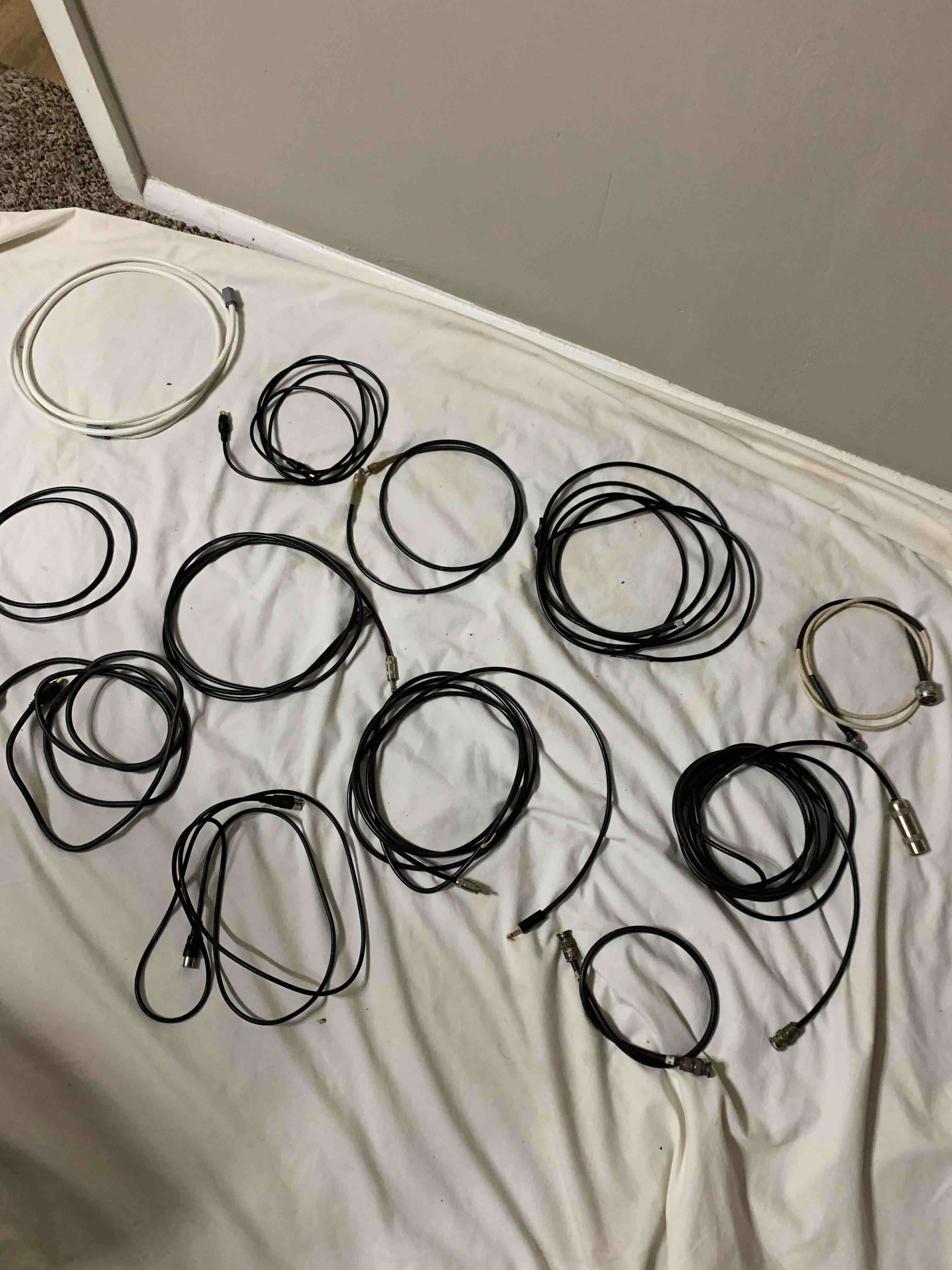 12 pcs. Coax Cables, Various Sizes 