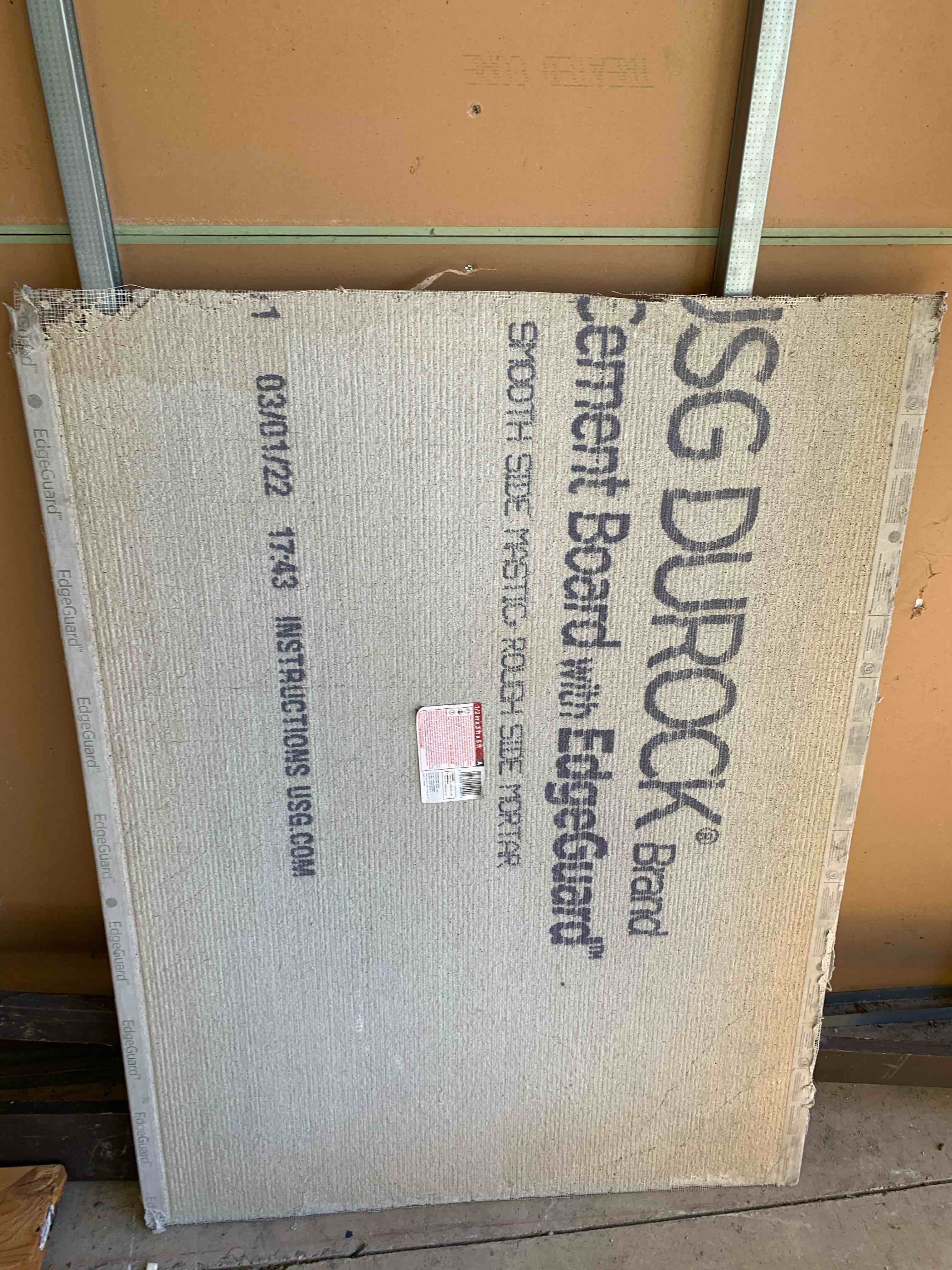 Durarock Board, 36” X  47”