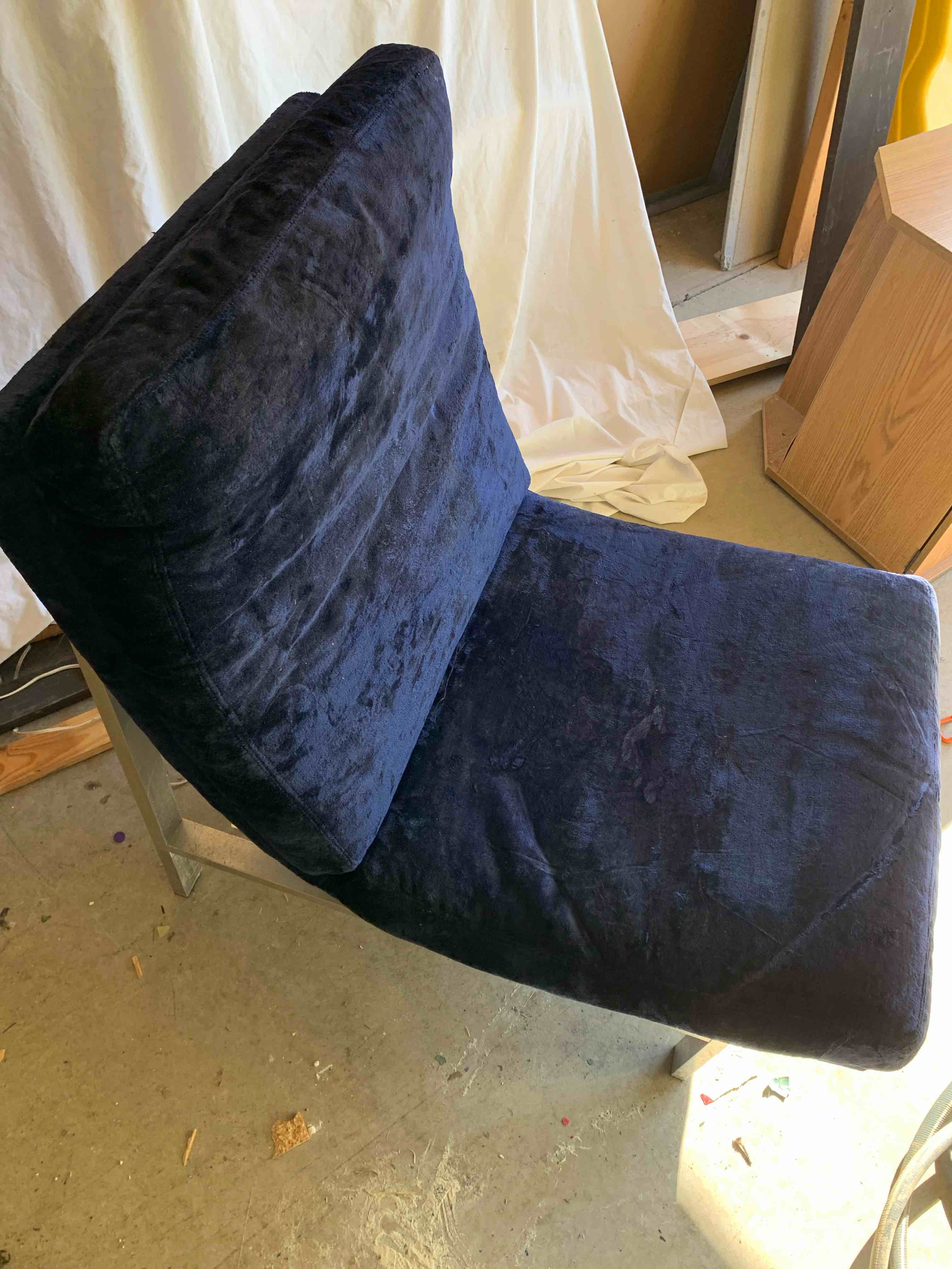 Vintage Blue and Chrome Chair and 