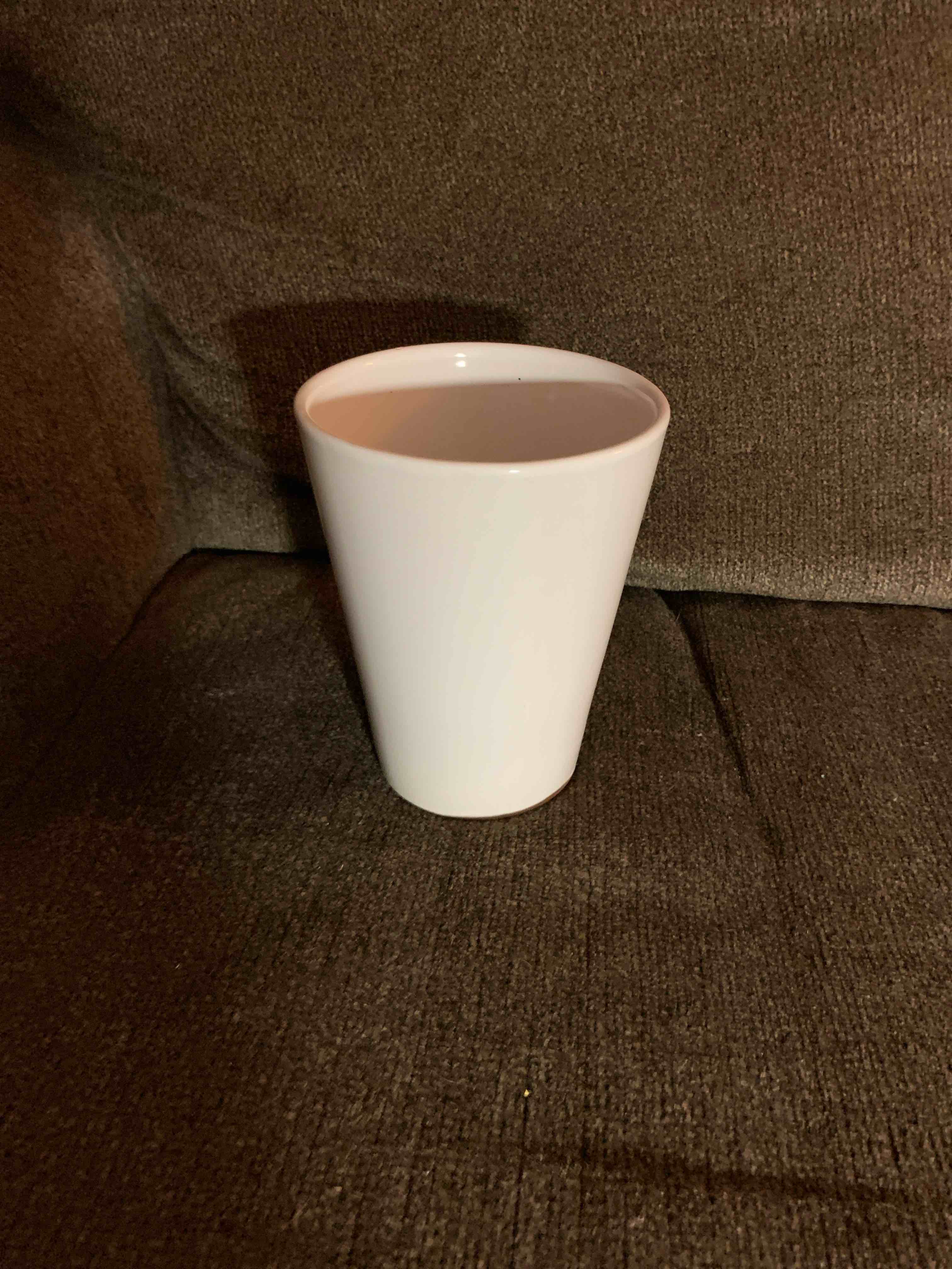 White Ceramic Vase, 6” tall