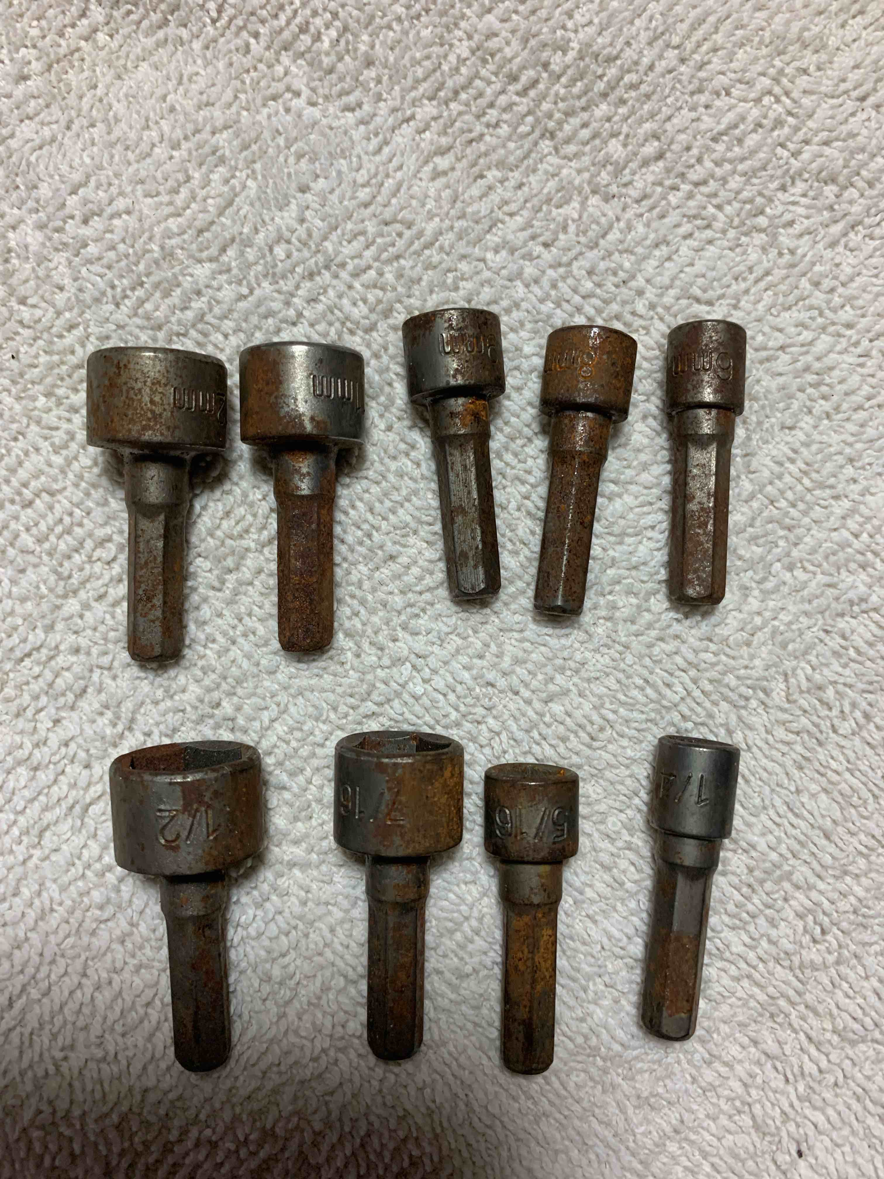 9 Pcs. Nut Driver Bits, 4- SAE & 5- Metric 