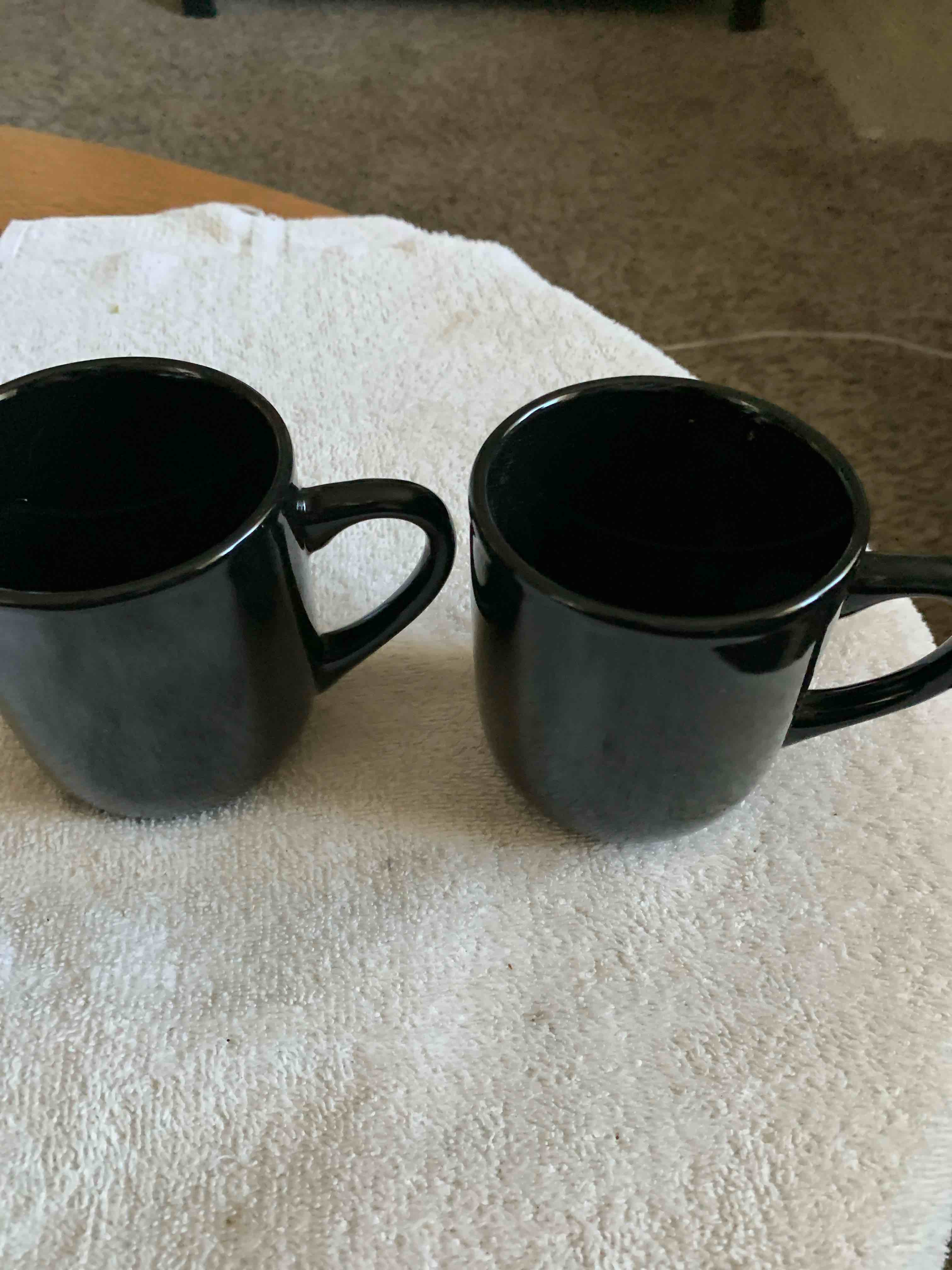 2- Black Coffee Cups 