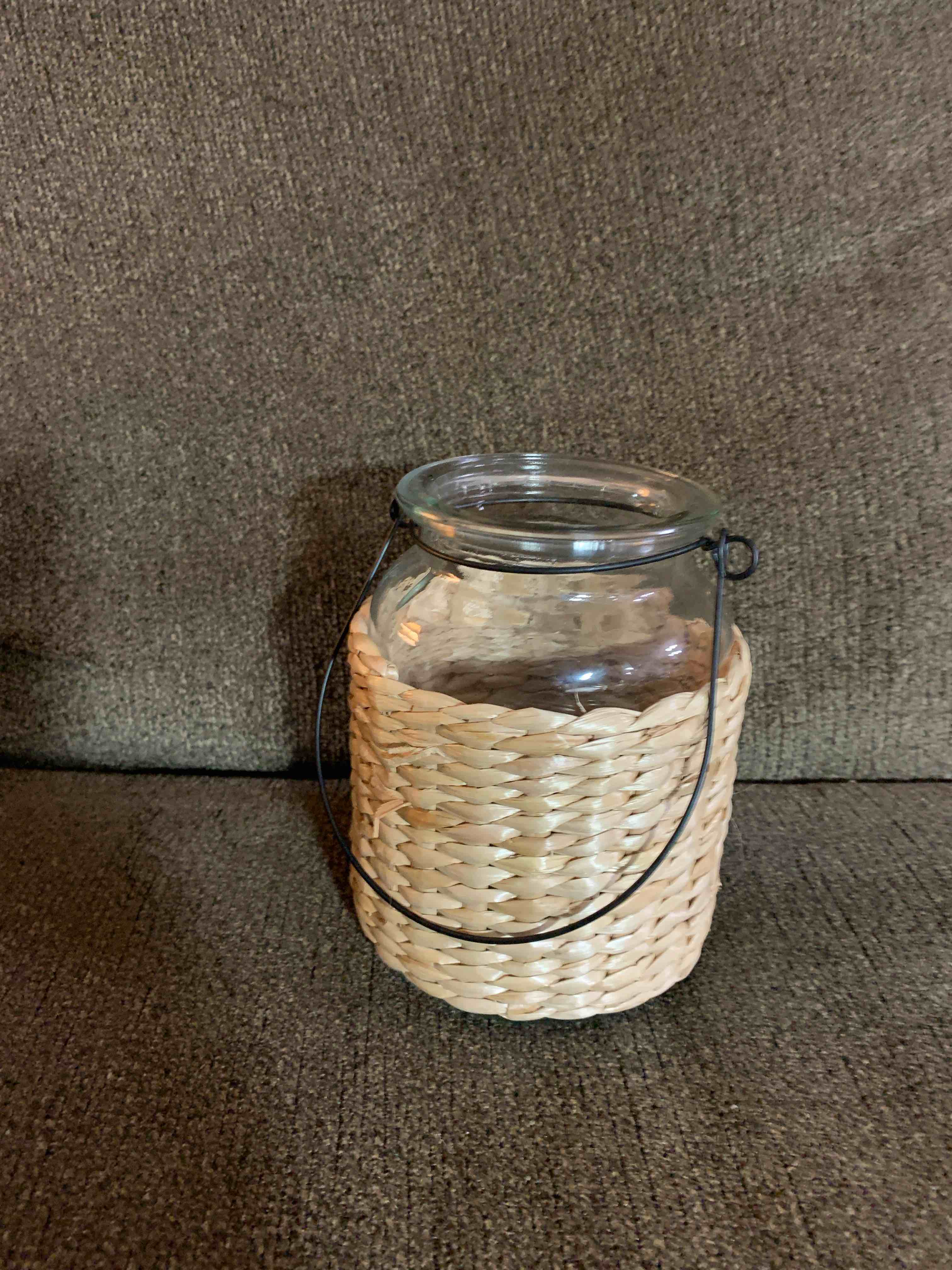 Glass Jar with Basket 