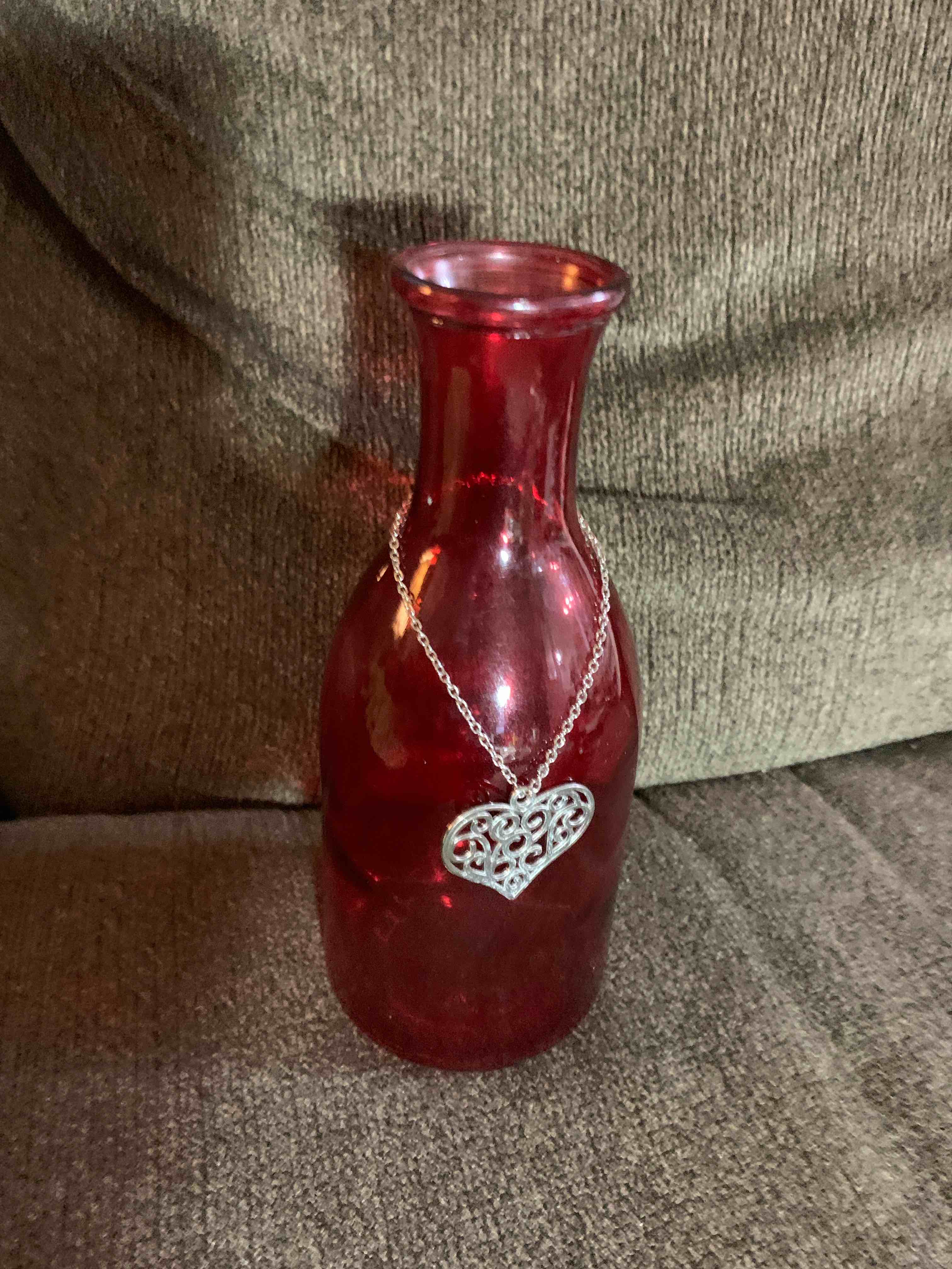 Decorative Red Glass Bottle