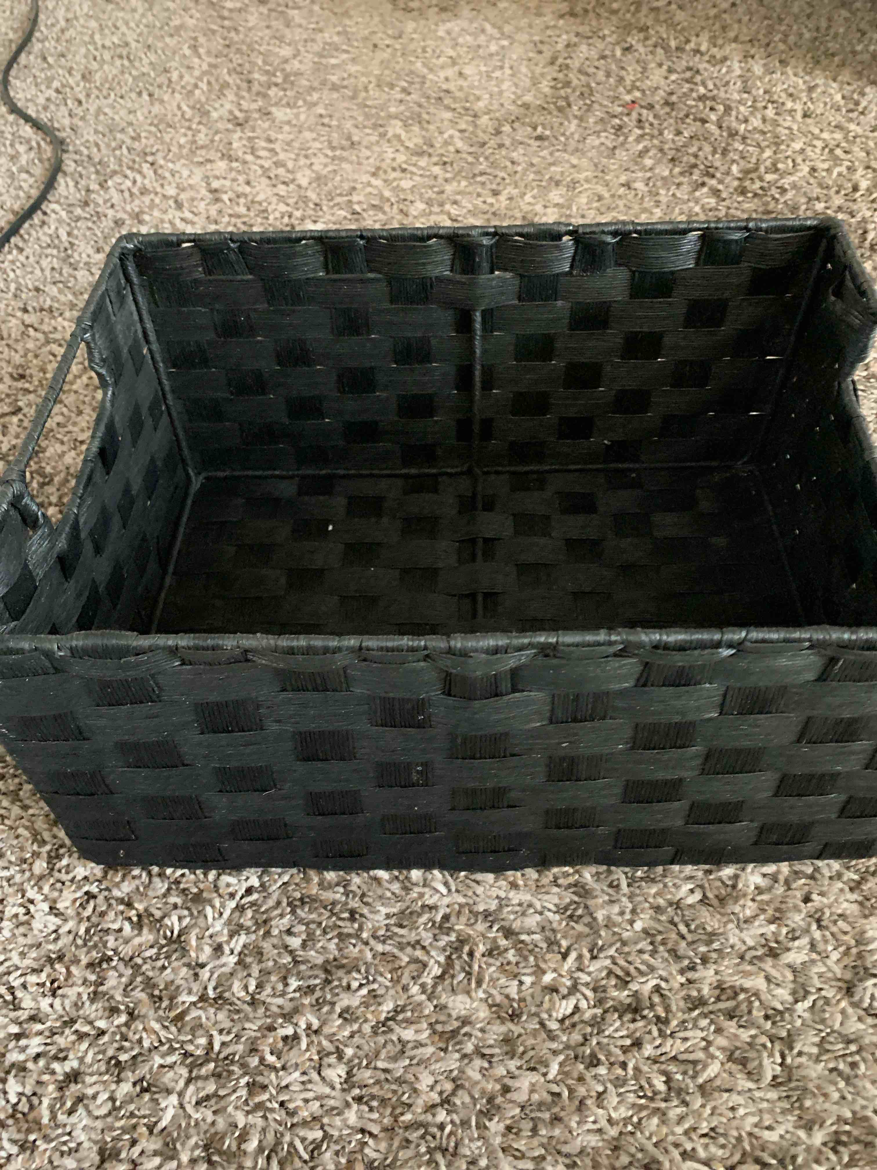 Black Basket, 14” X 10” X 6” H. 