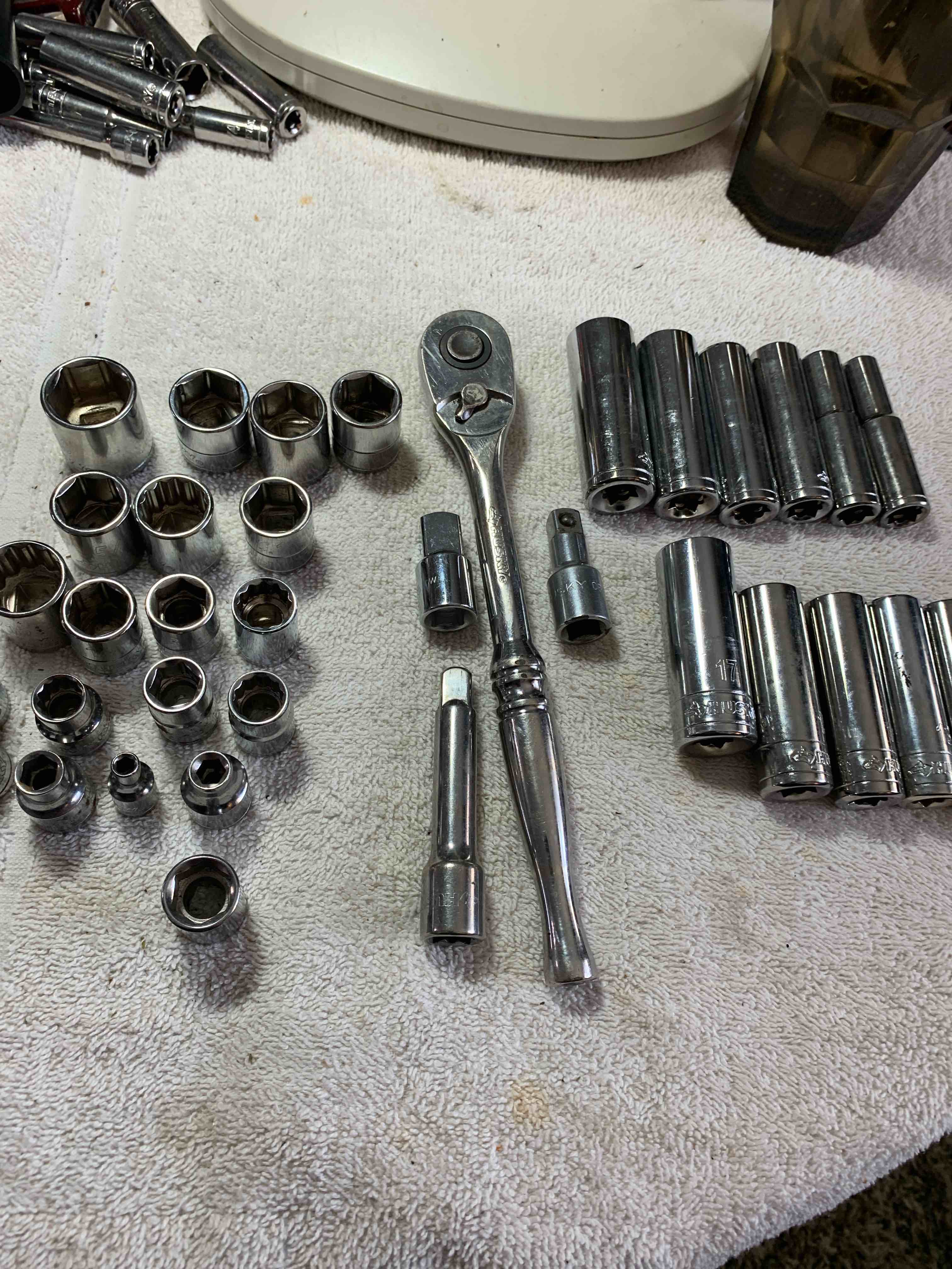 Husky 2/3 Drive Ratchet and Sockets, 36 Pcs. 
