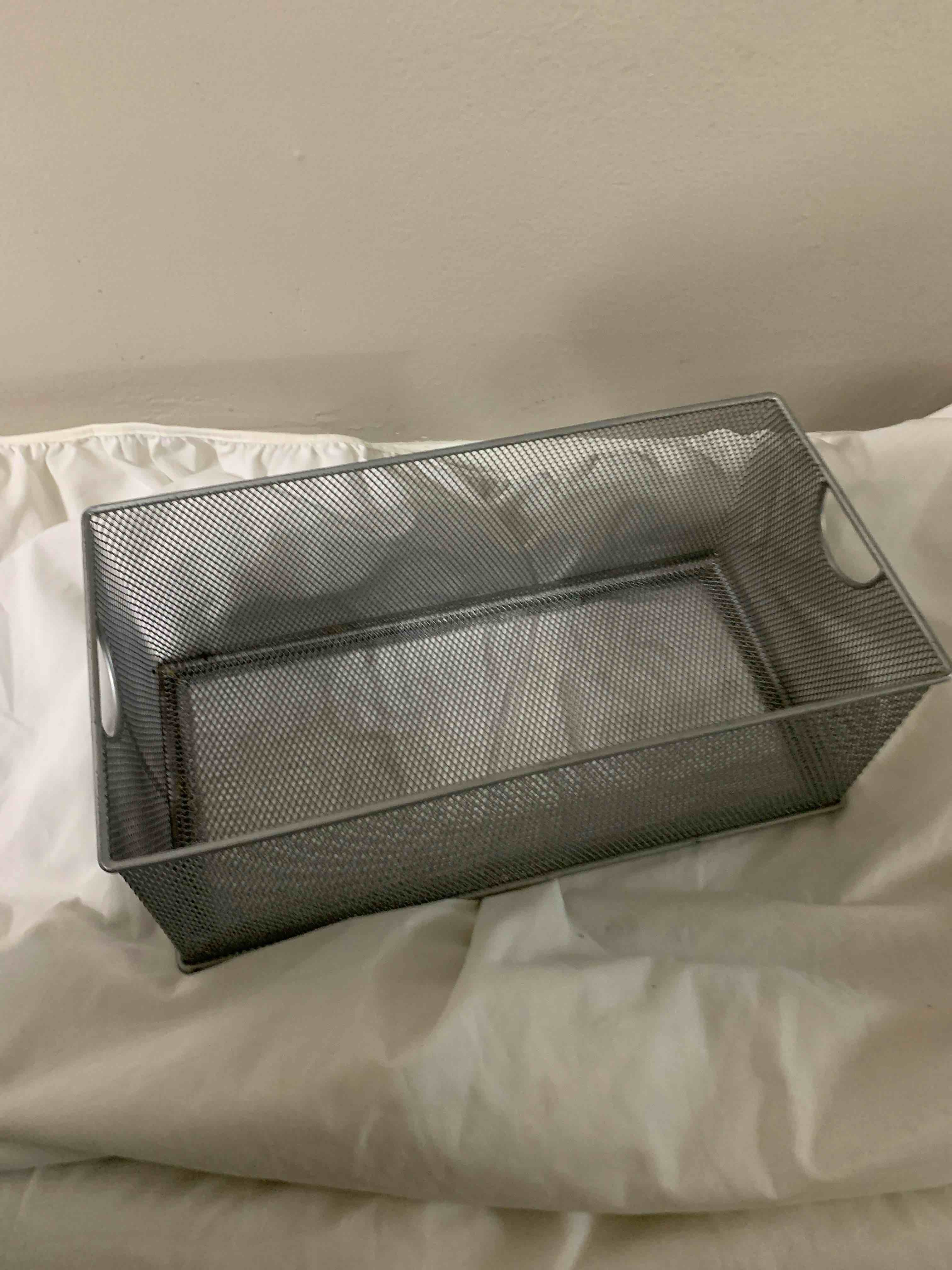 Metal Wire Basket, 15-1/2” X 8” X  6” H. 