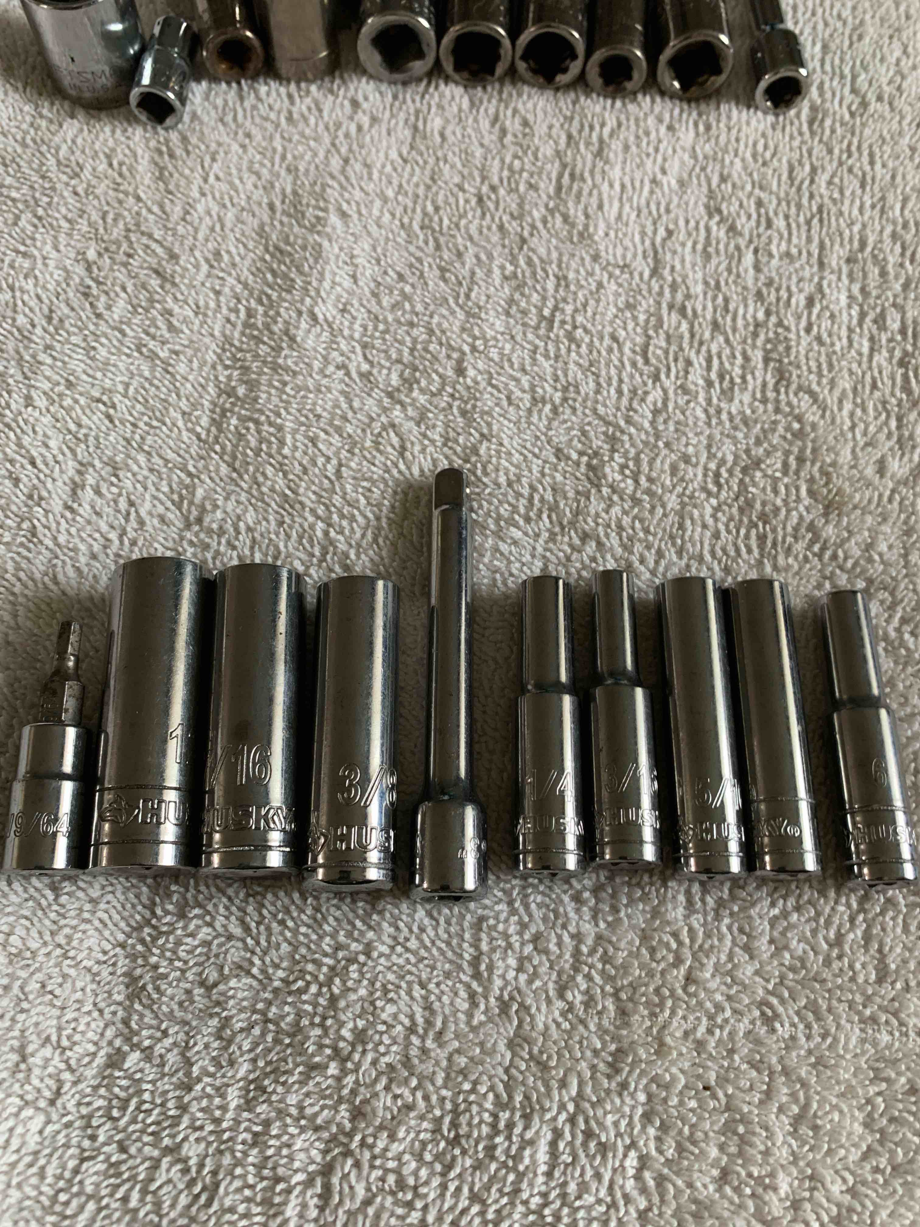 1/4” Drive Husky Sockets, 10 pieces