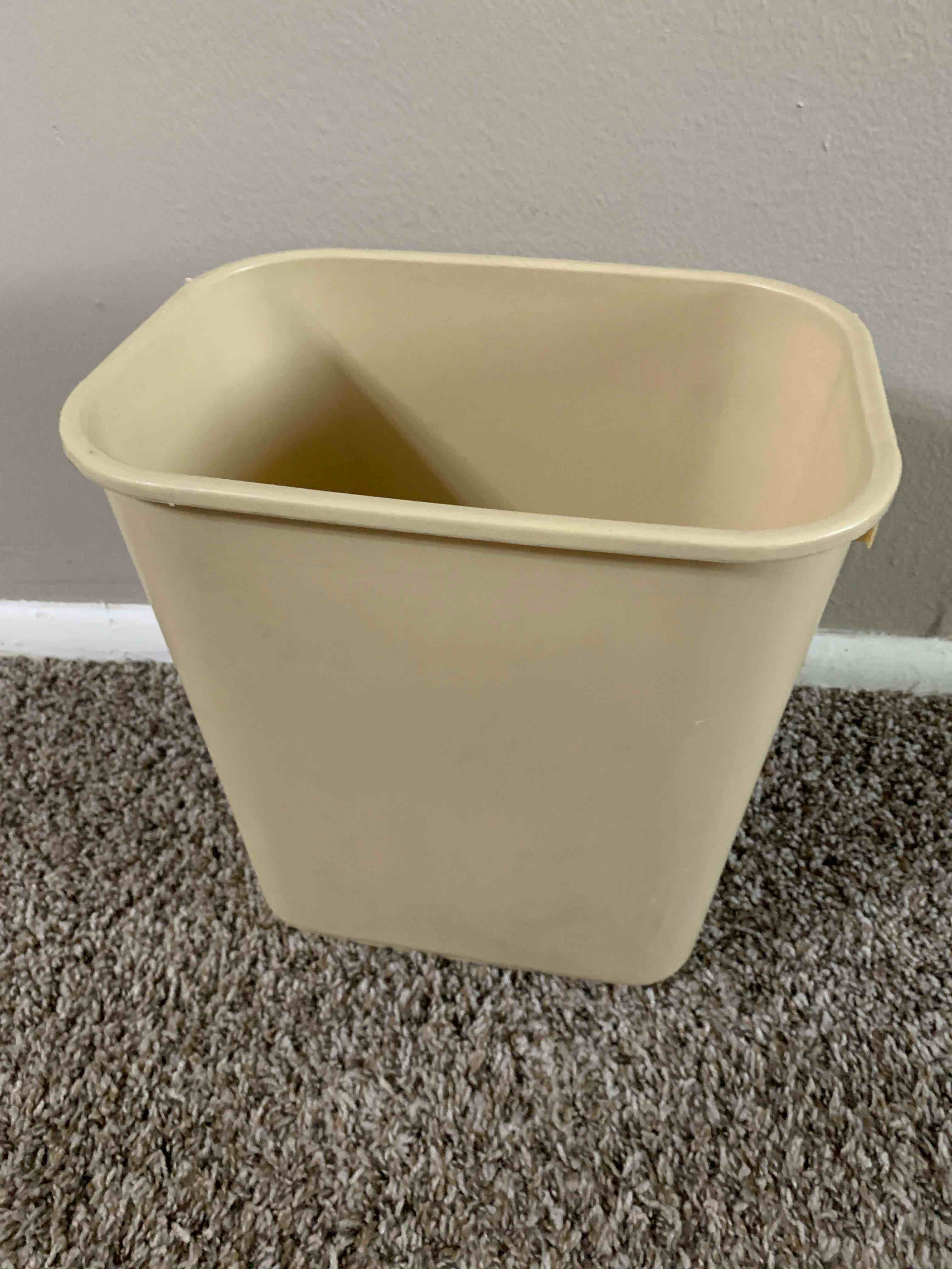 Plastic Waste Basket, 8” X 11” X 12” H. 