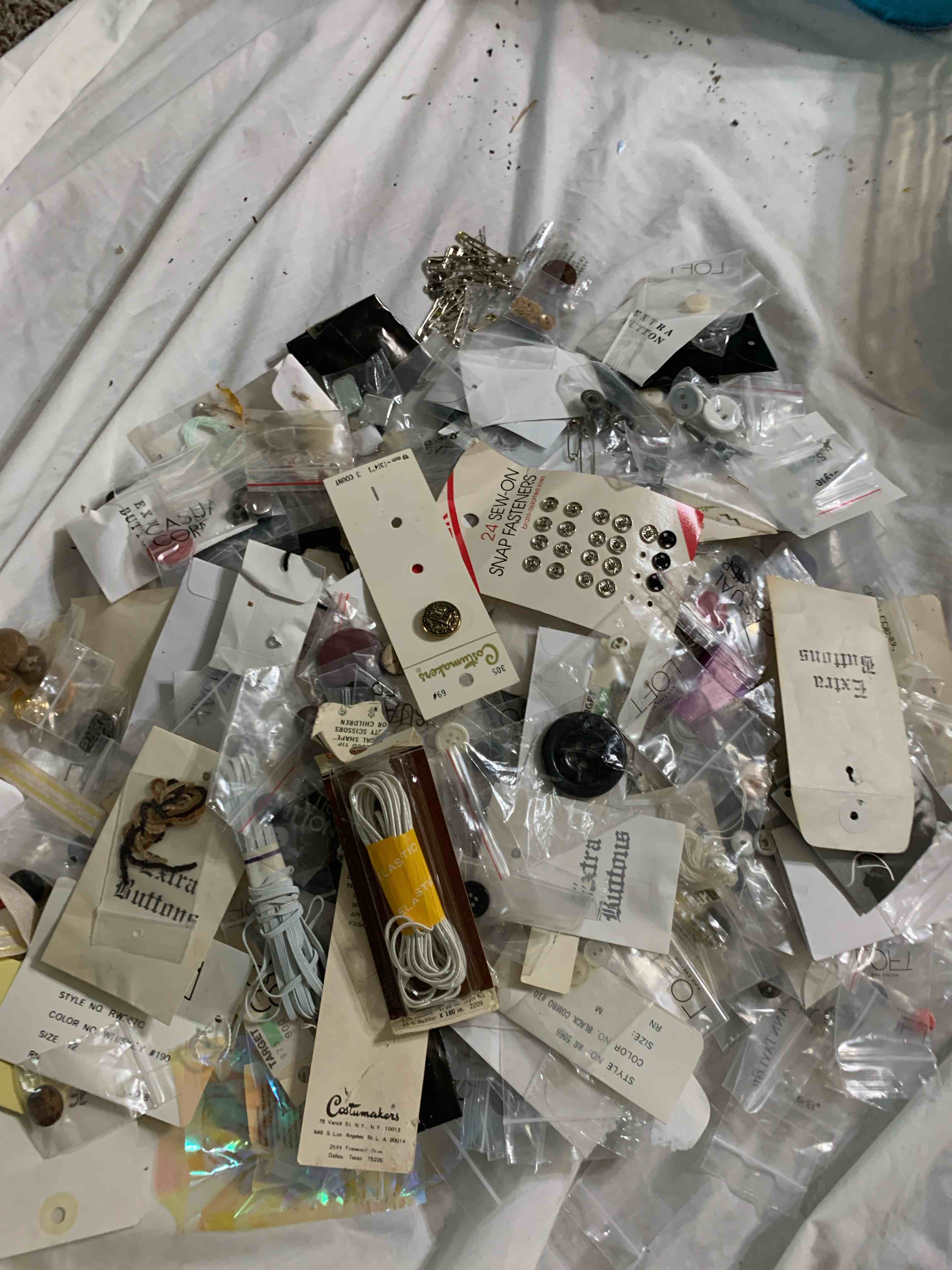 Lot of Sewing Items, Buttons, Snaps , Pins and More