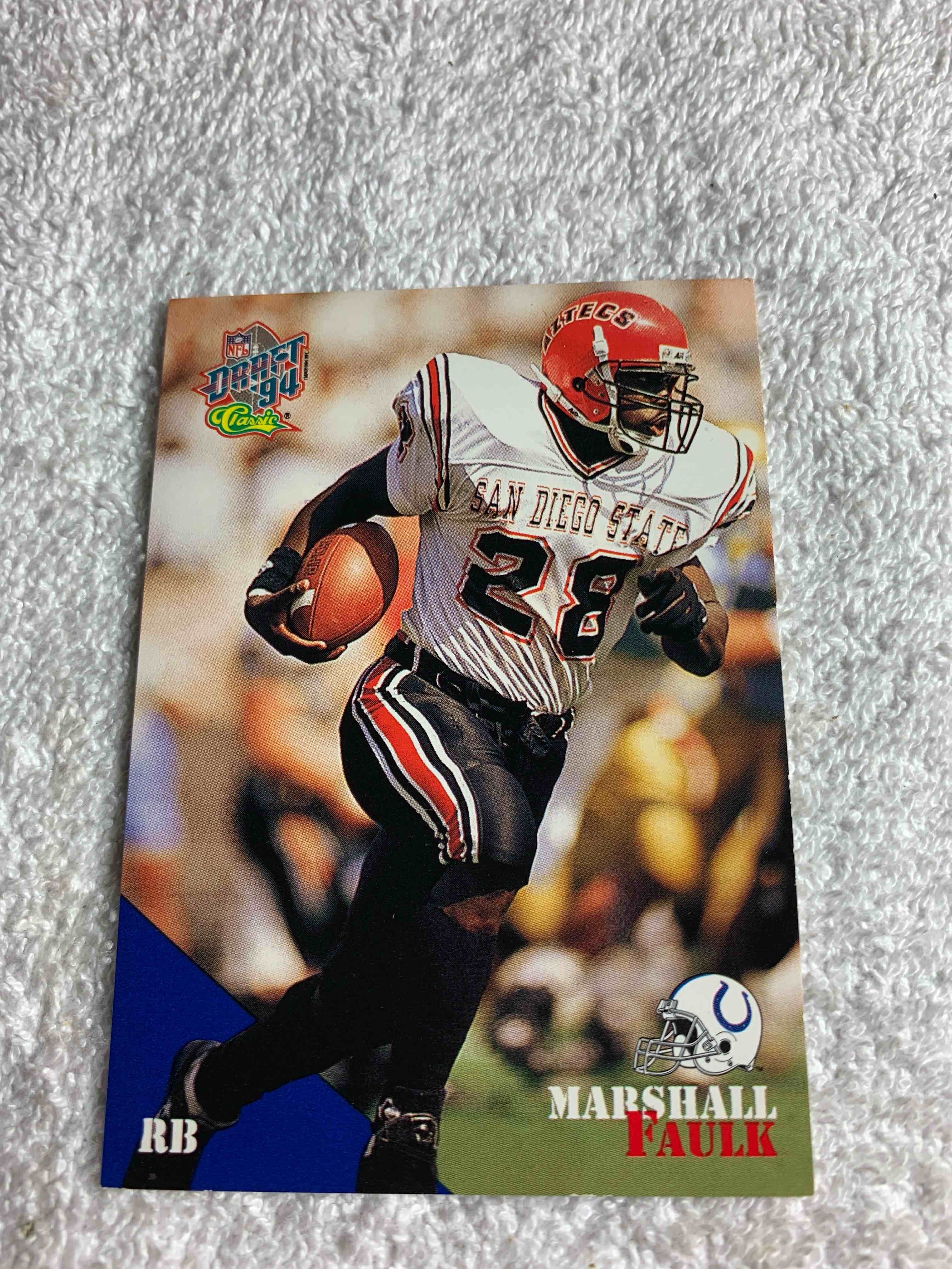 Condition photo showing As Is for 1994 Classic Draft # 3, Marshall Faulk Rookie Card 
