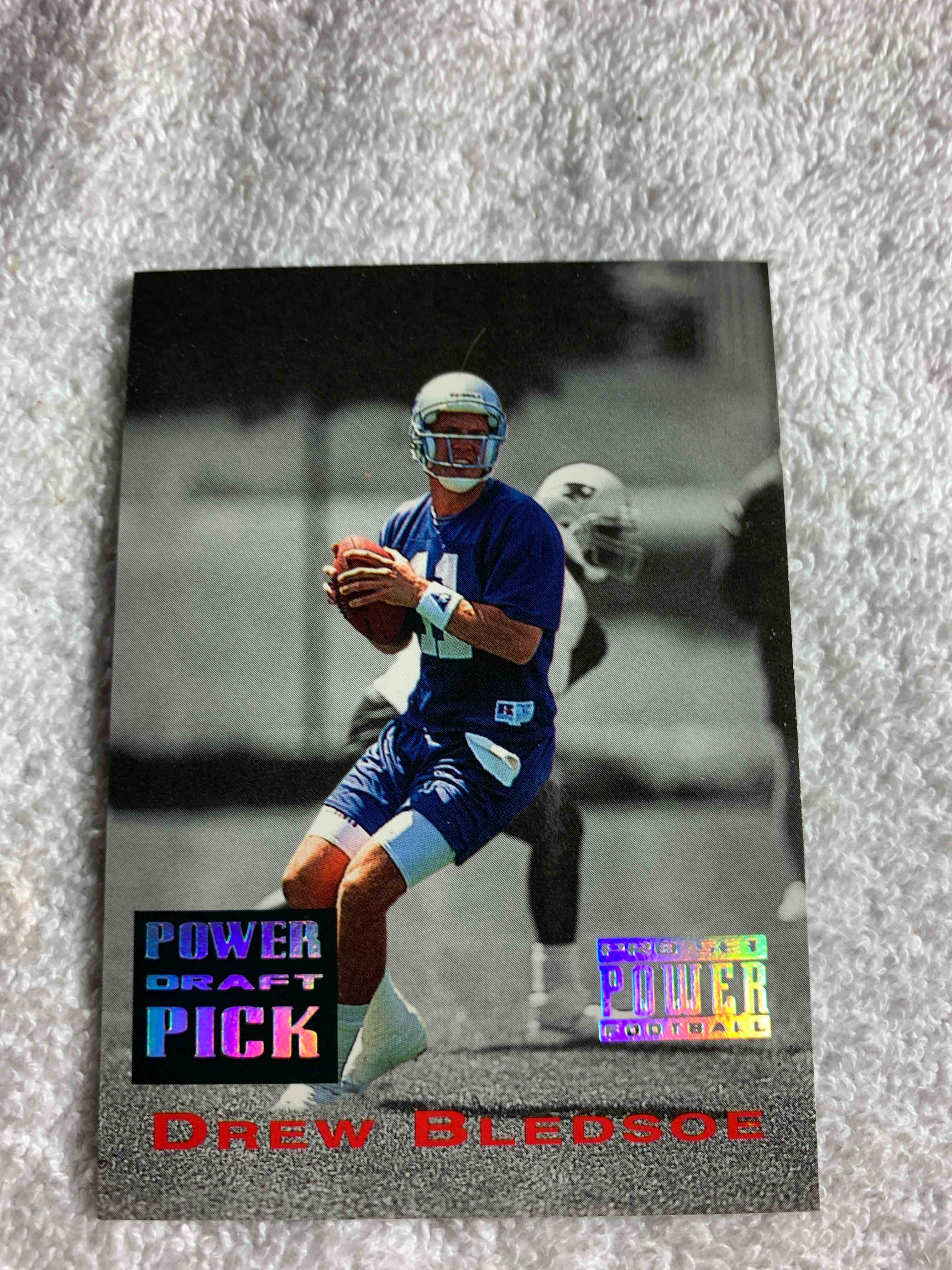 Condition photo showing Good Condition for 1993 Pro Set Power # PDP17, Drew Bledsoe Rookie Card 