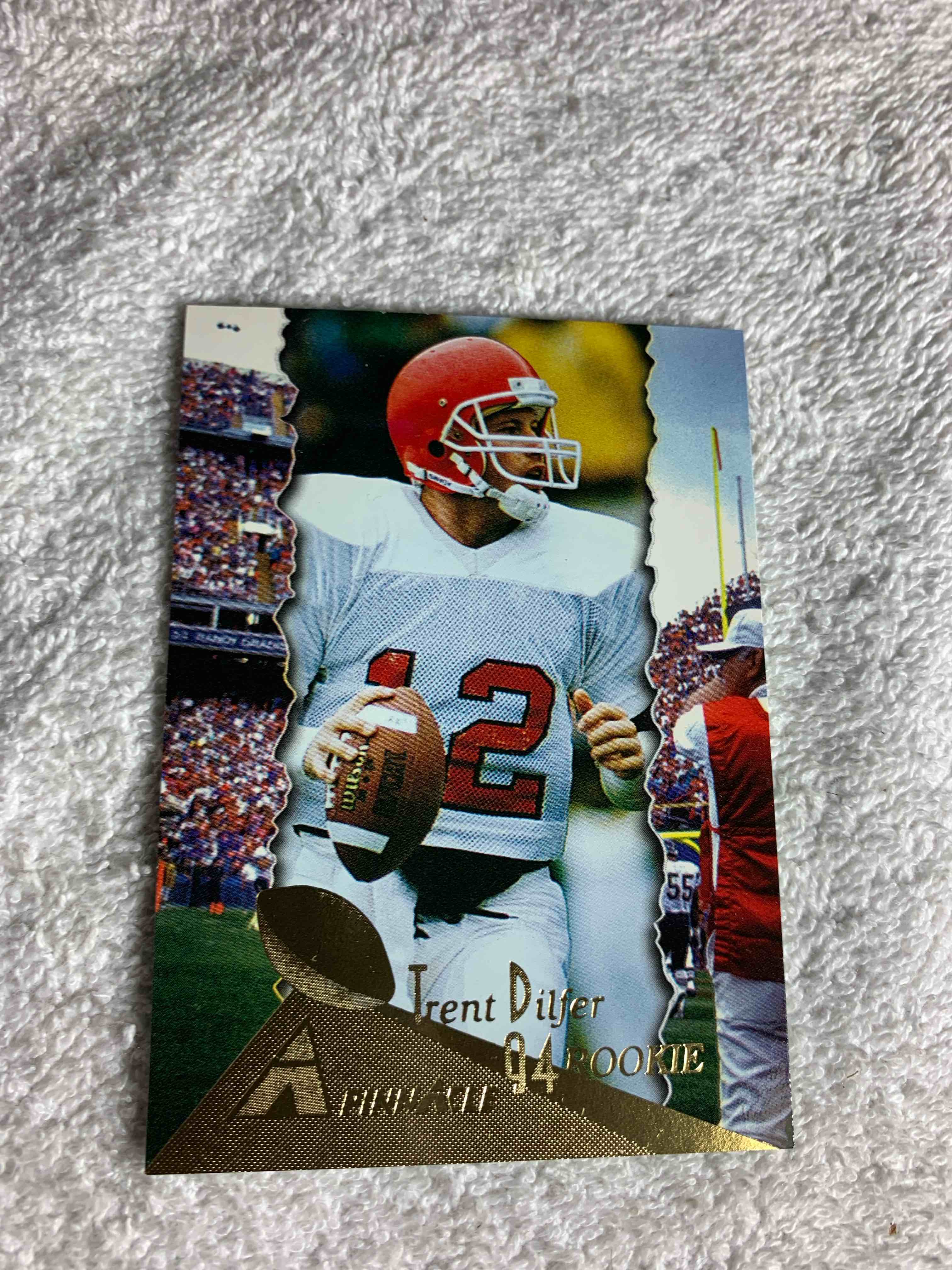 Condition photo showing Good Condition for 1994 Pinnacle # 202, Trent Dilfer Rookie Card 