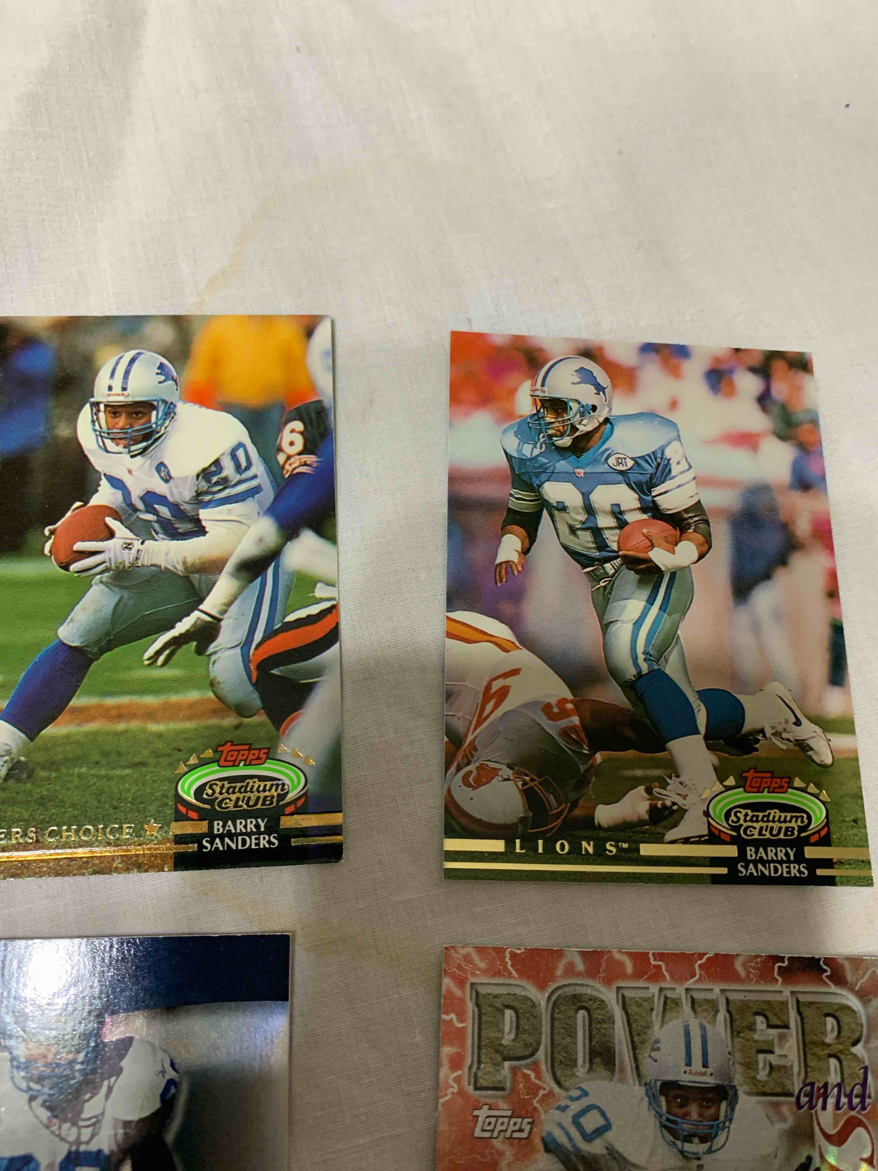 Condition photo showing Good Condition for Lot of 10 - Barry Sanders Football Cards
