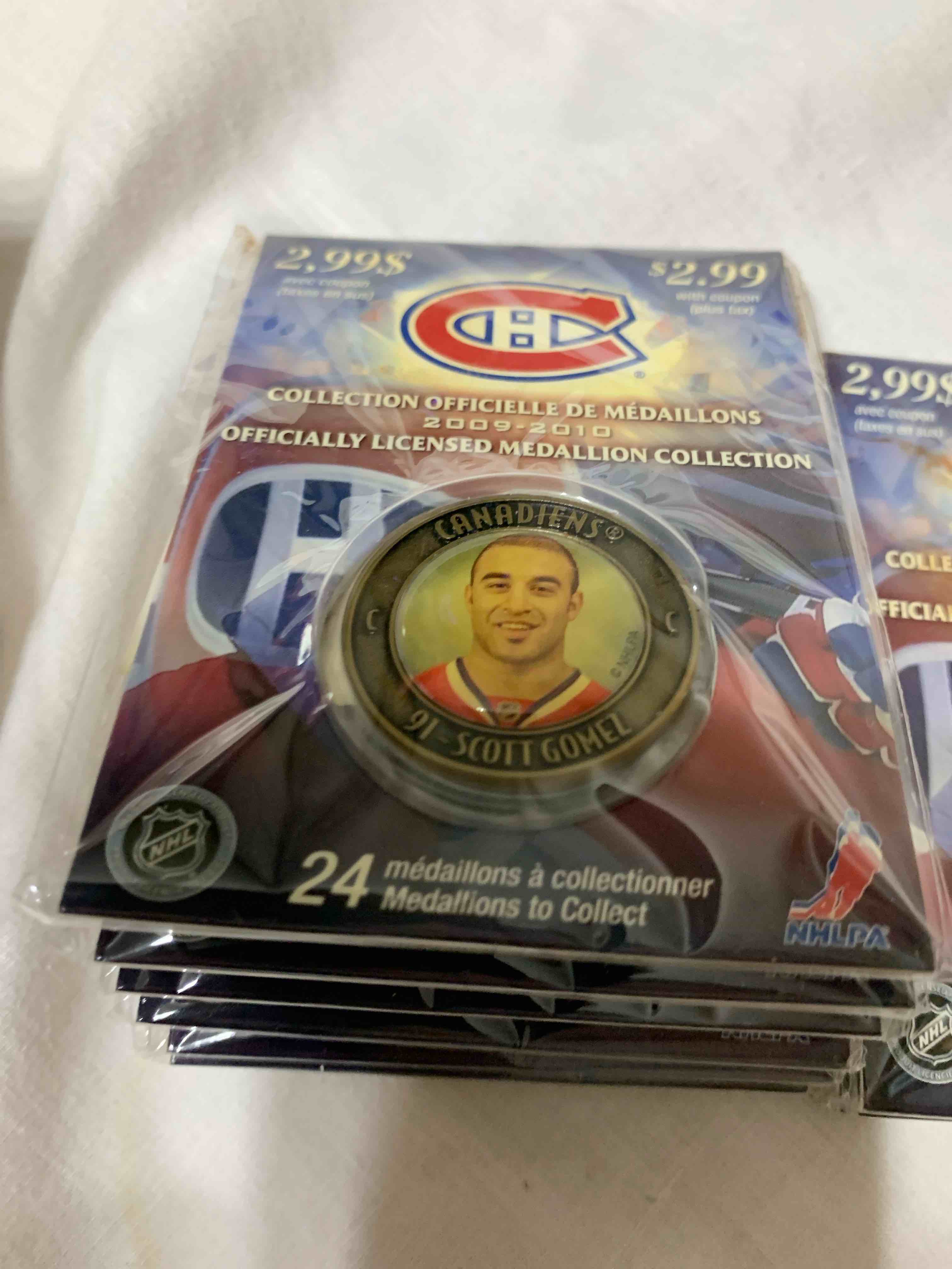 Condition photo showing New/Like New for Lot of 20 - 2009-10 NHL Medallions, Scott Gomel