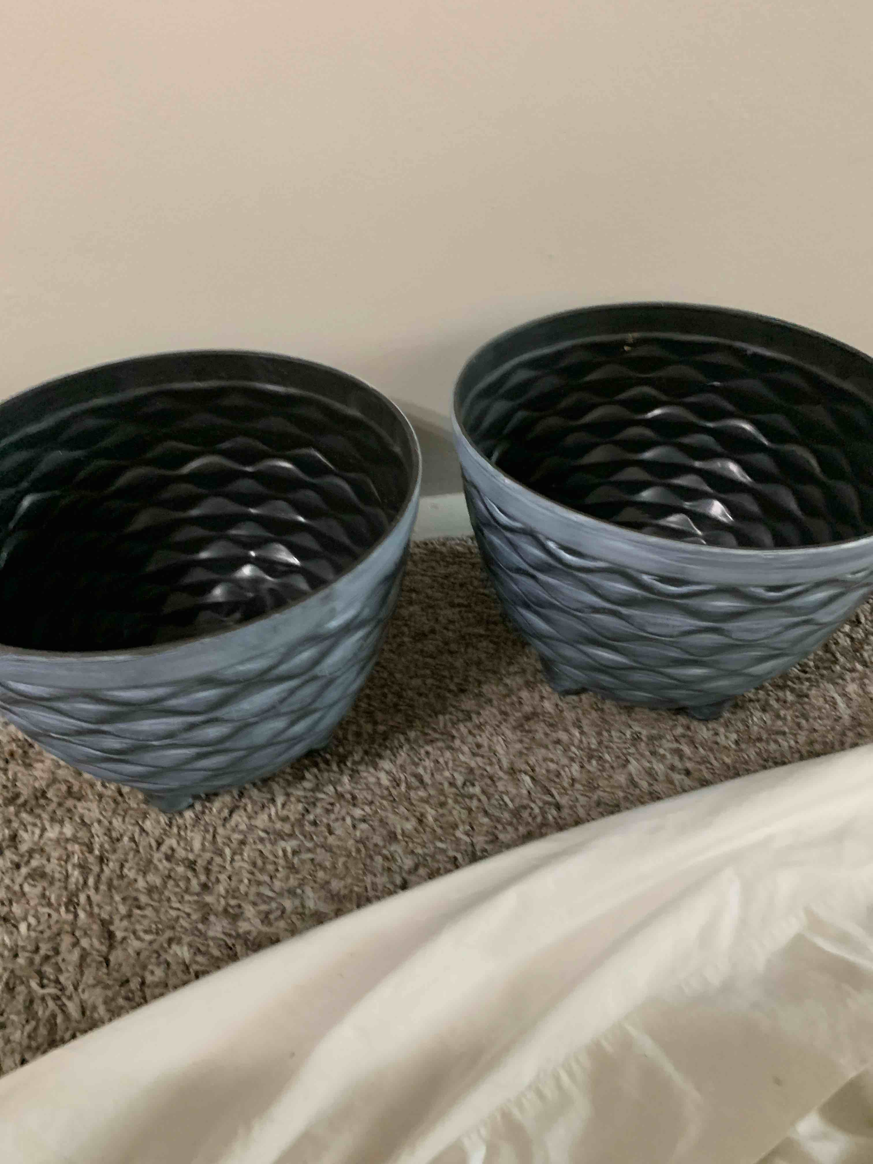 2- Large Plastic Flower Pots 