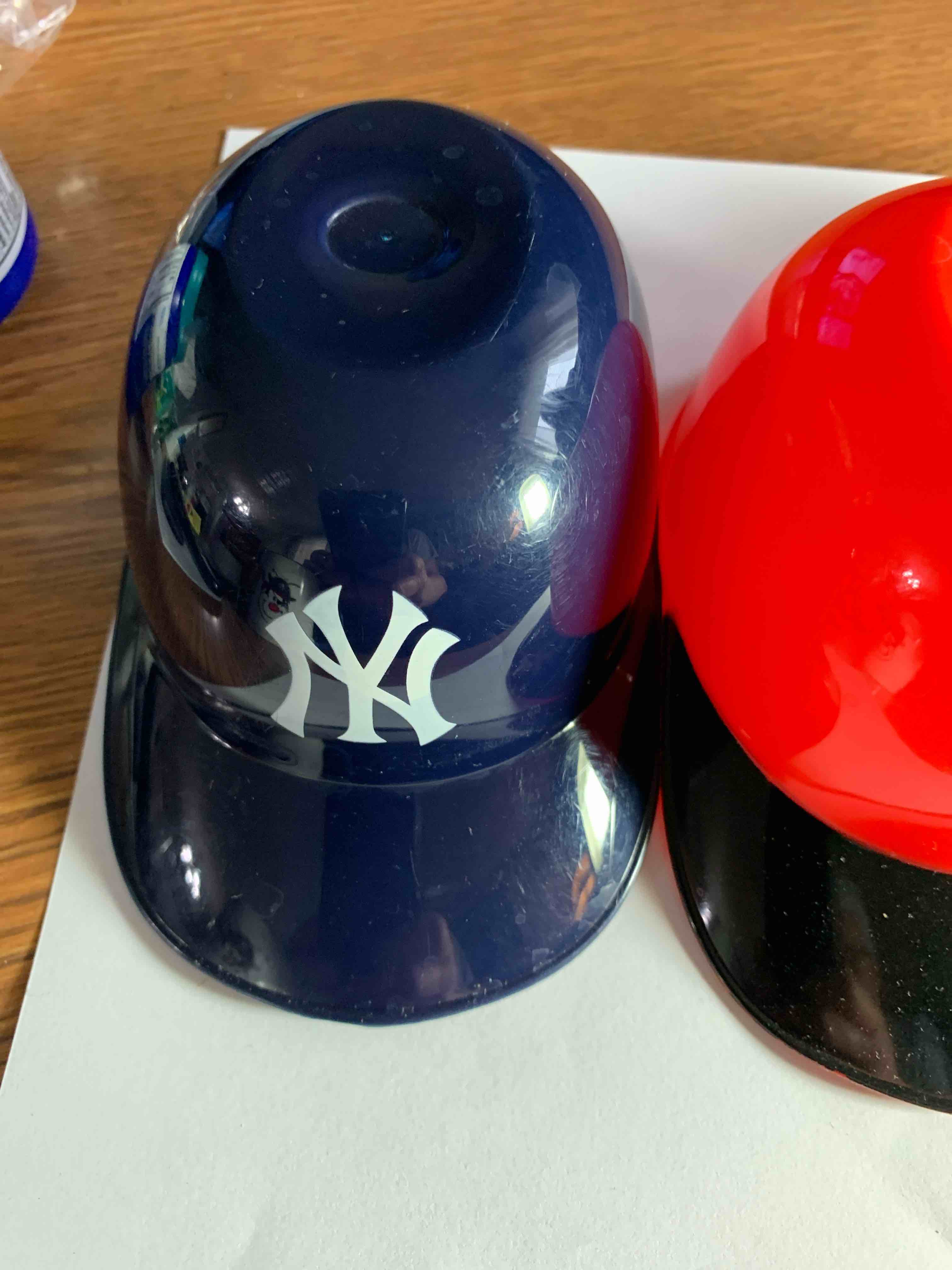 Condition photo showing Good Condition for 3 - Small Plastic Batting Helmets 