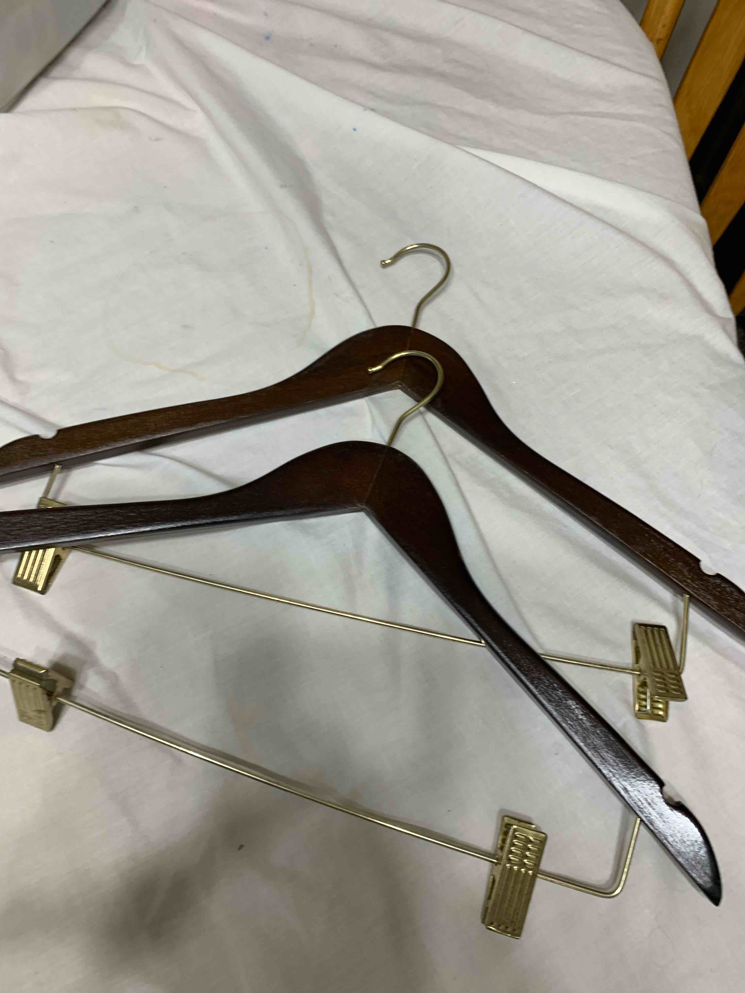 Condition photo showing Good Condition for 2- Wooden Clothes Hangers