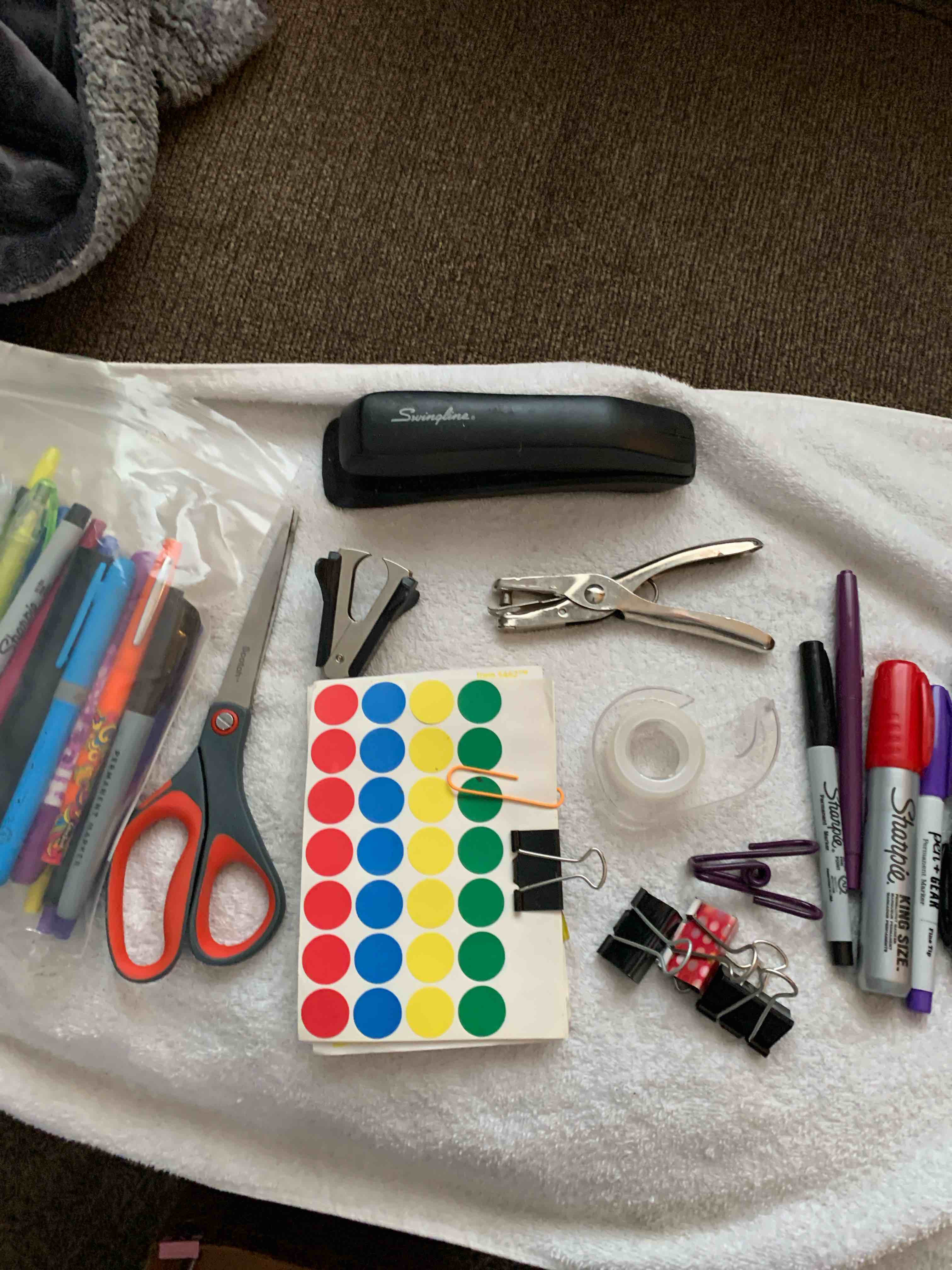 lot of office supplies 