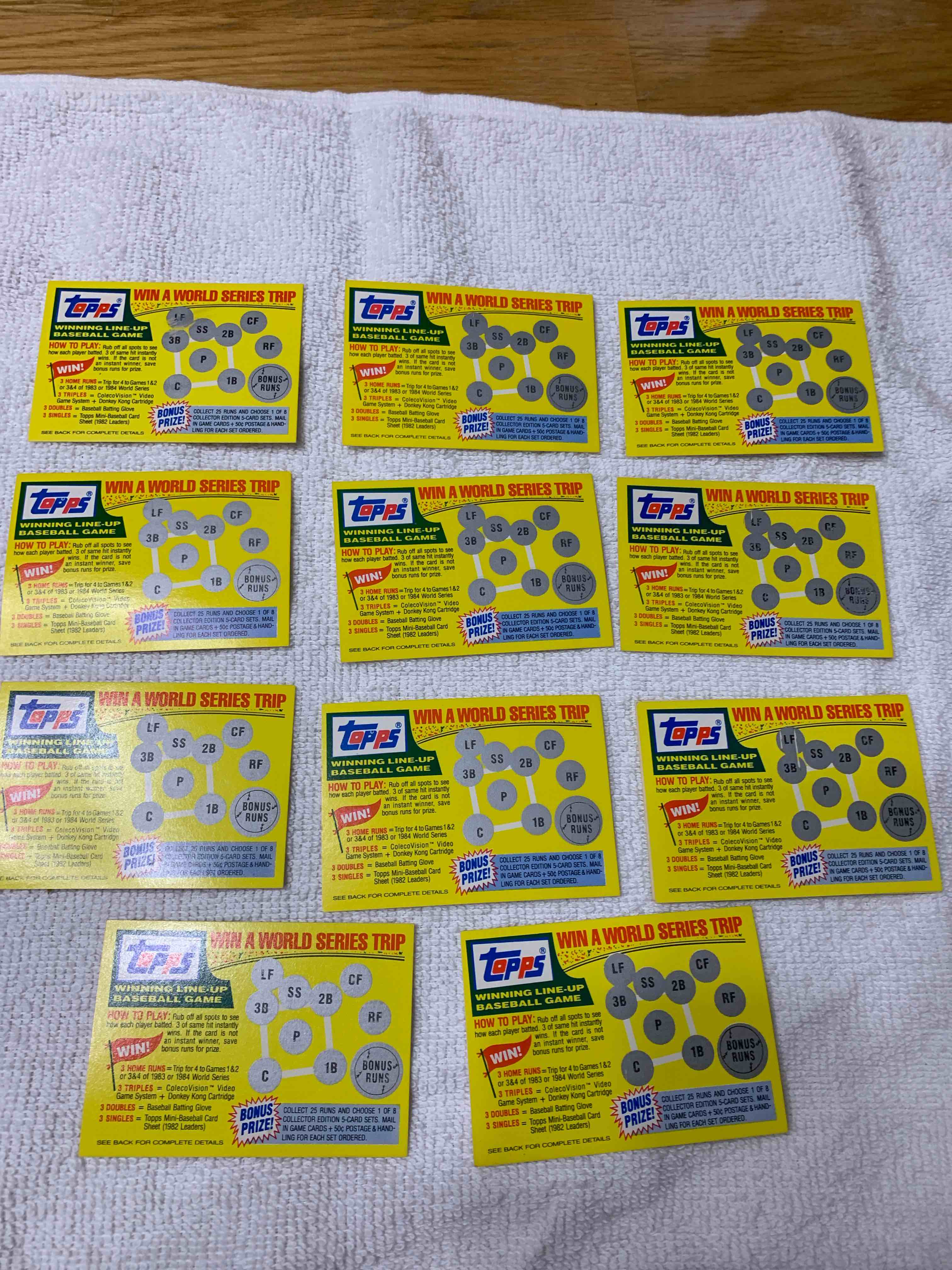 Lot of 10 - 1983 Topps Baseball Game