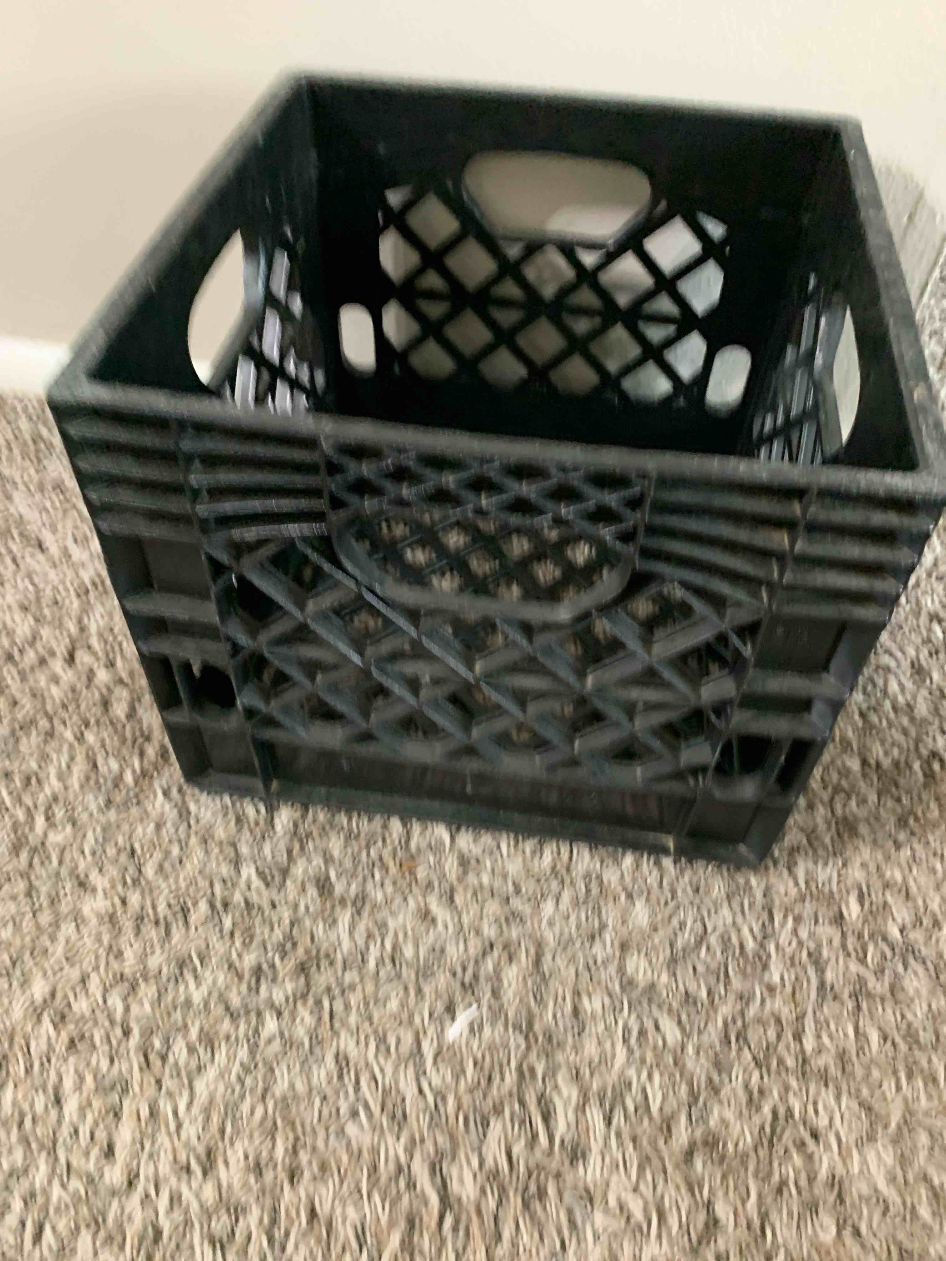 black plastic dairy crate 