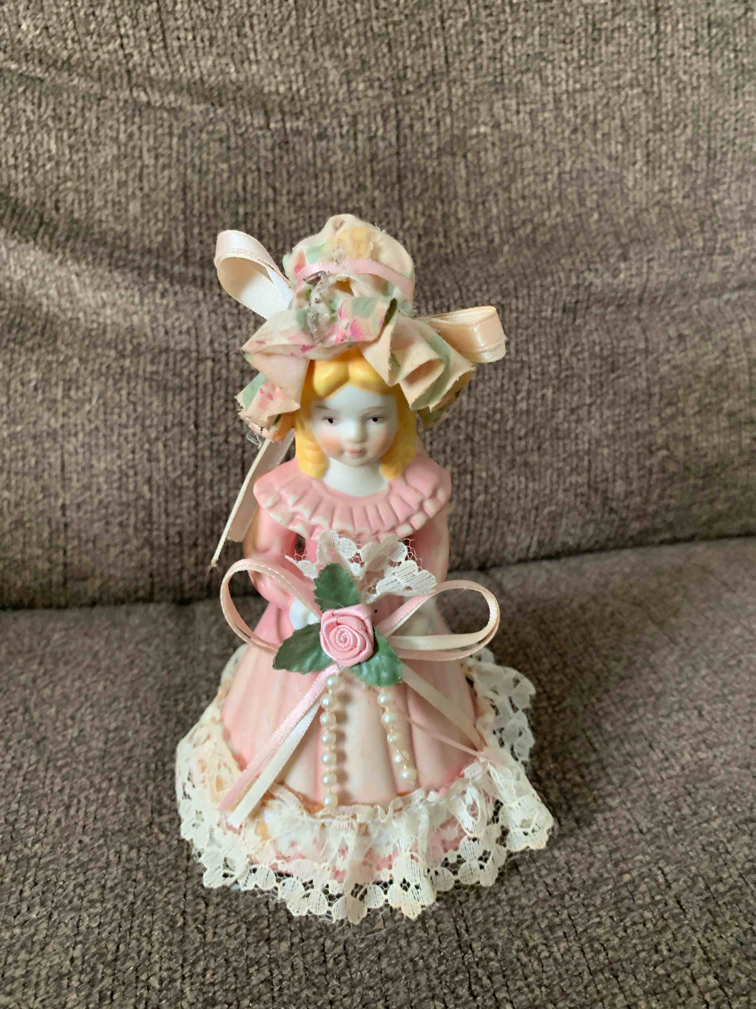 vintage ceramic lady shaped bell