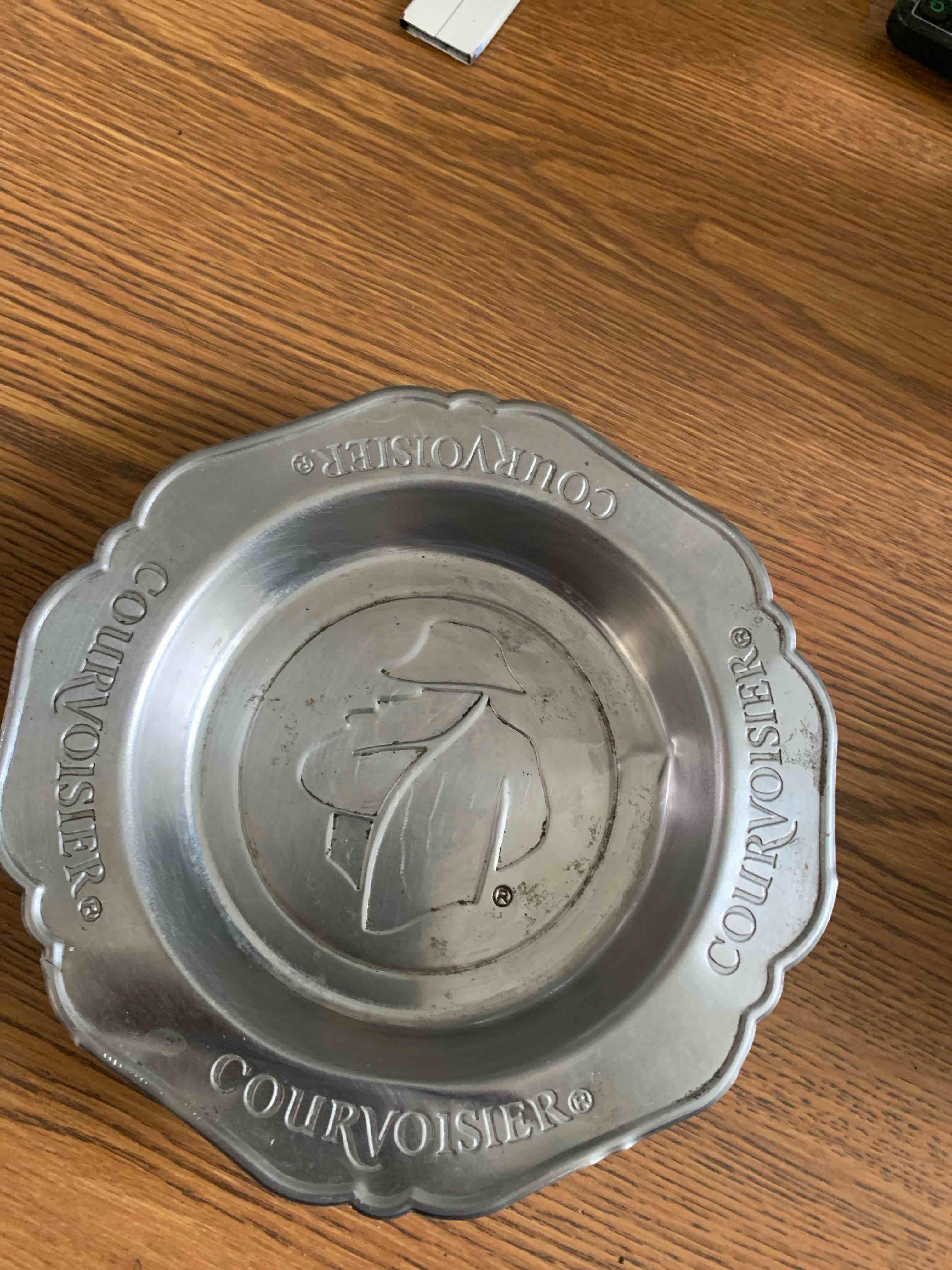 Condition photo showing As Is for Vintage Courvoisier Ashtray 