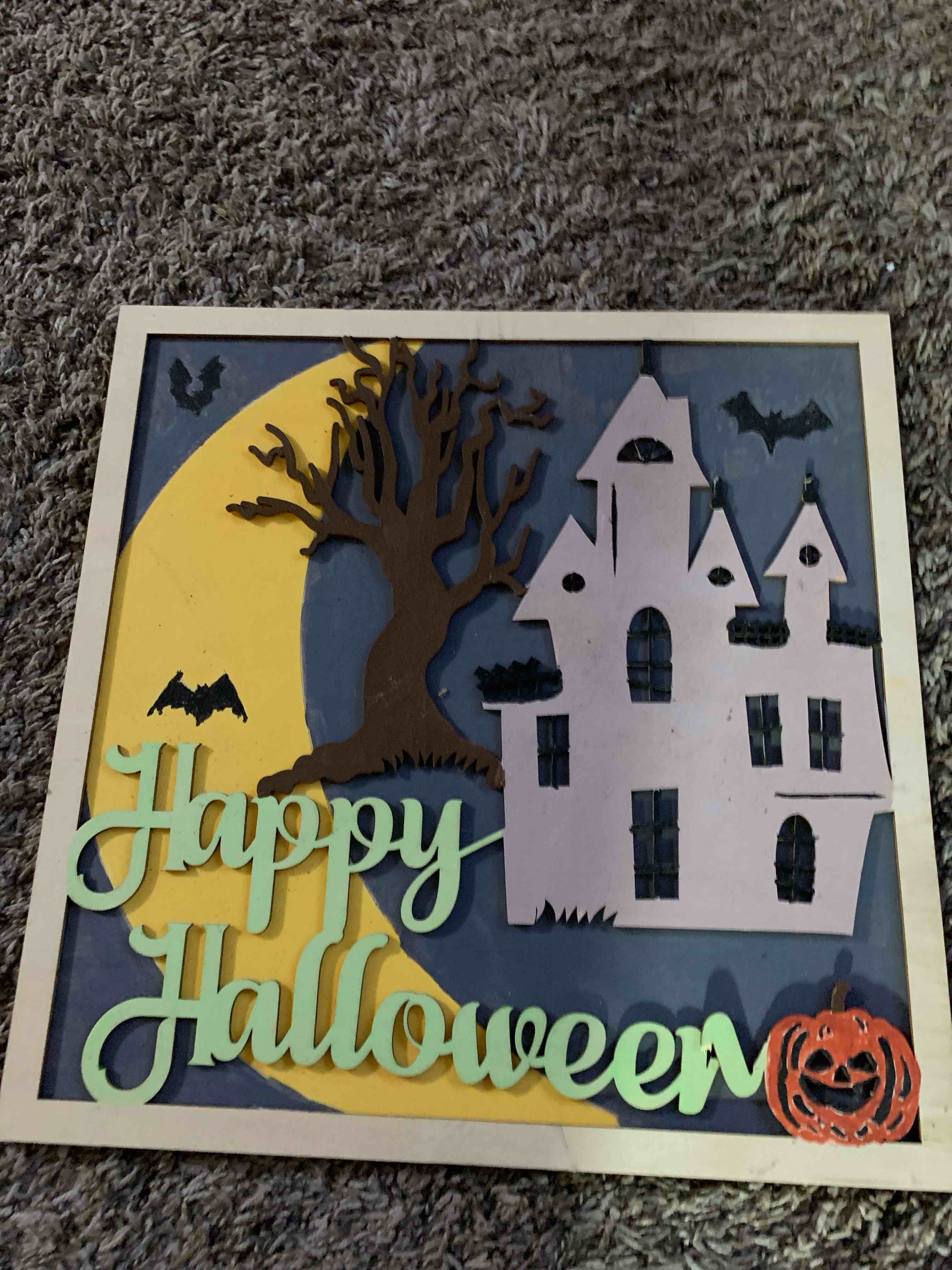 Condition photo showing Good Condition for Halloween Sign, 15” X 15”