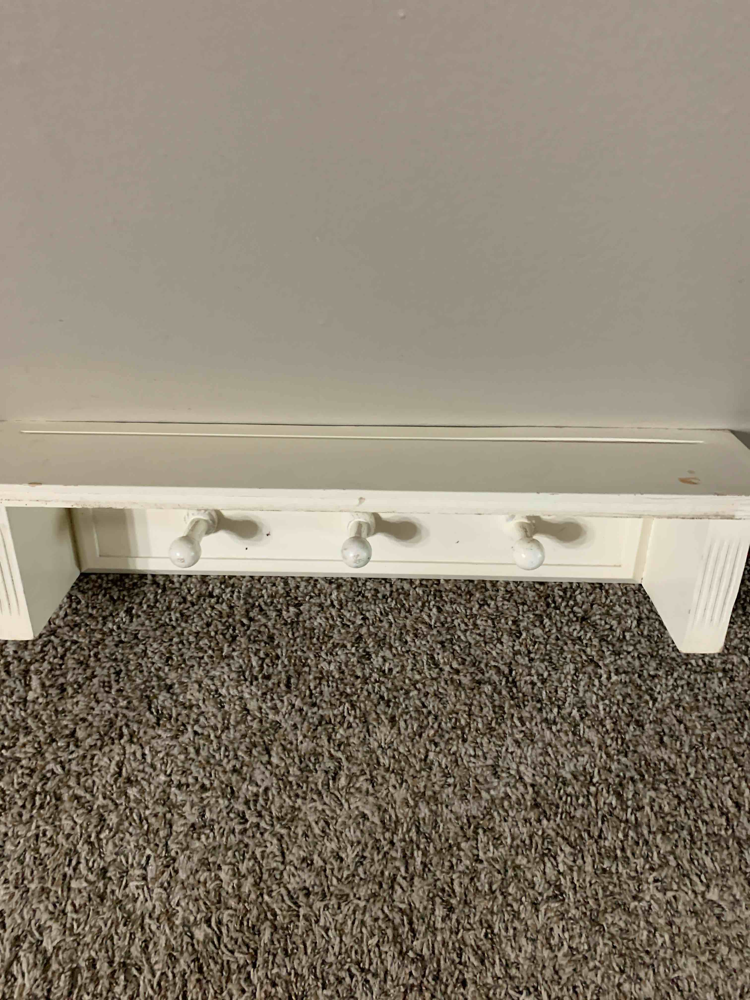 White Wooden Wall Shelf, 24” X 5”