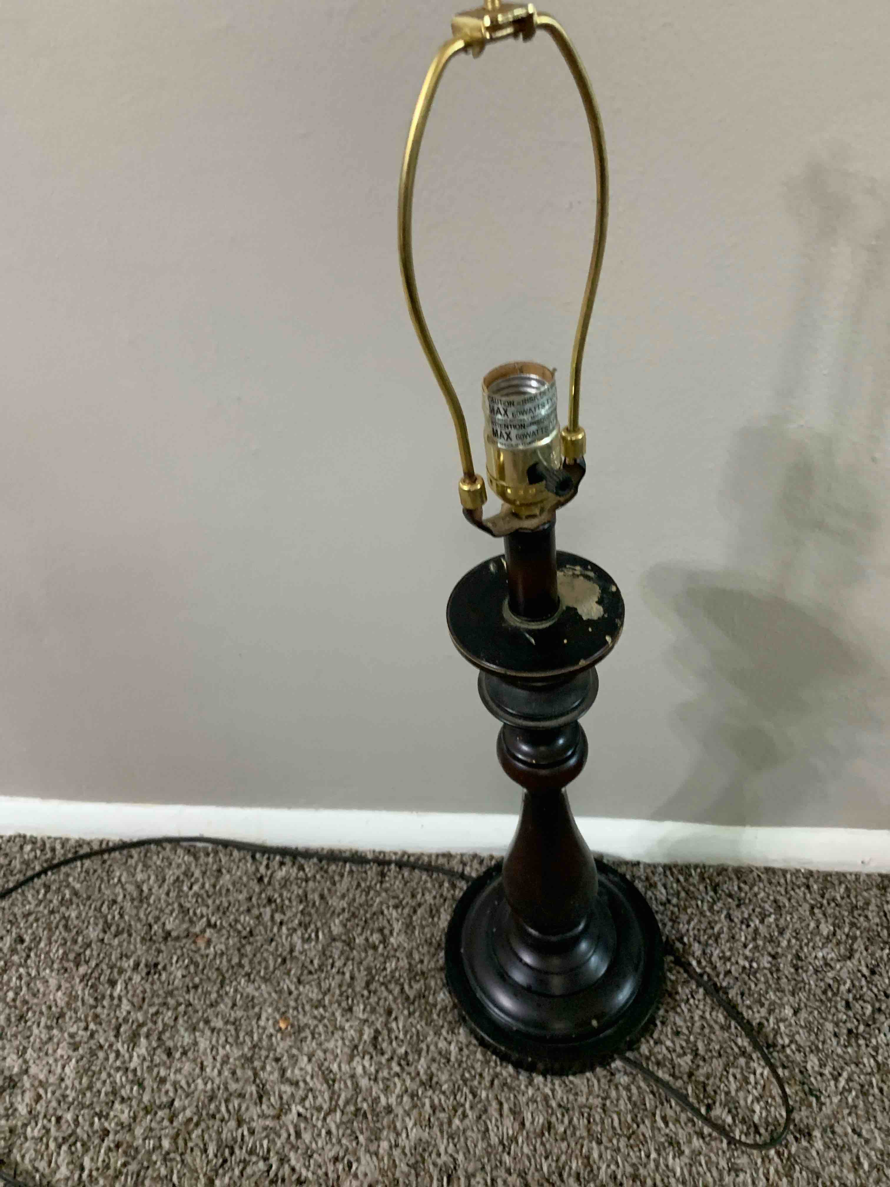 Wood Table Lamp, 24” tall