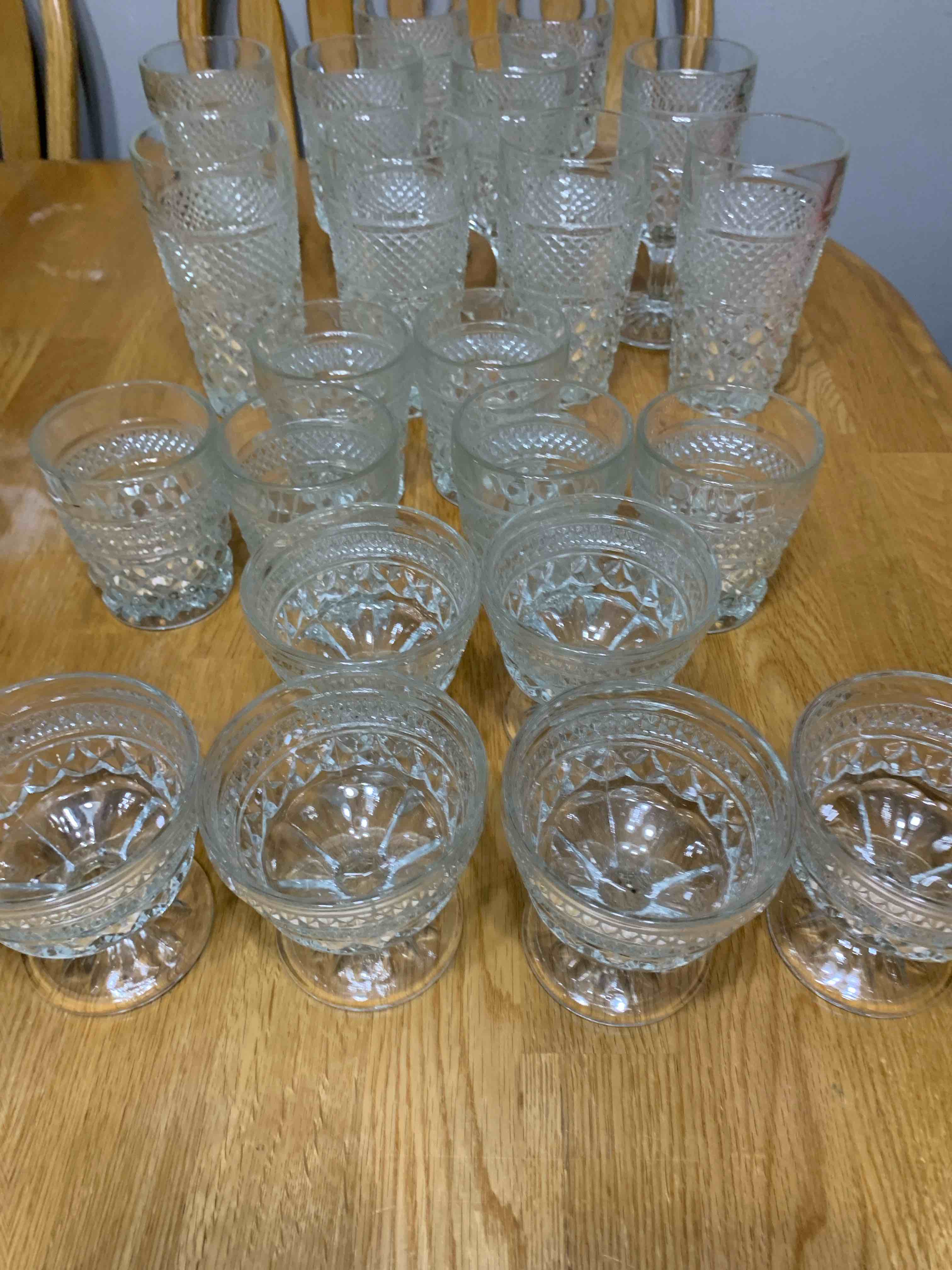 Set of 22, Vintage Glassware, 